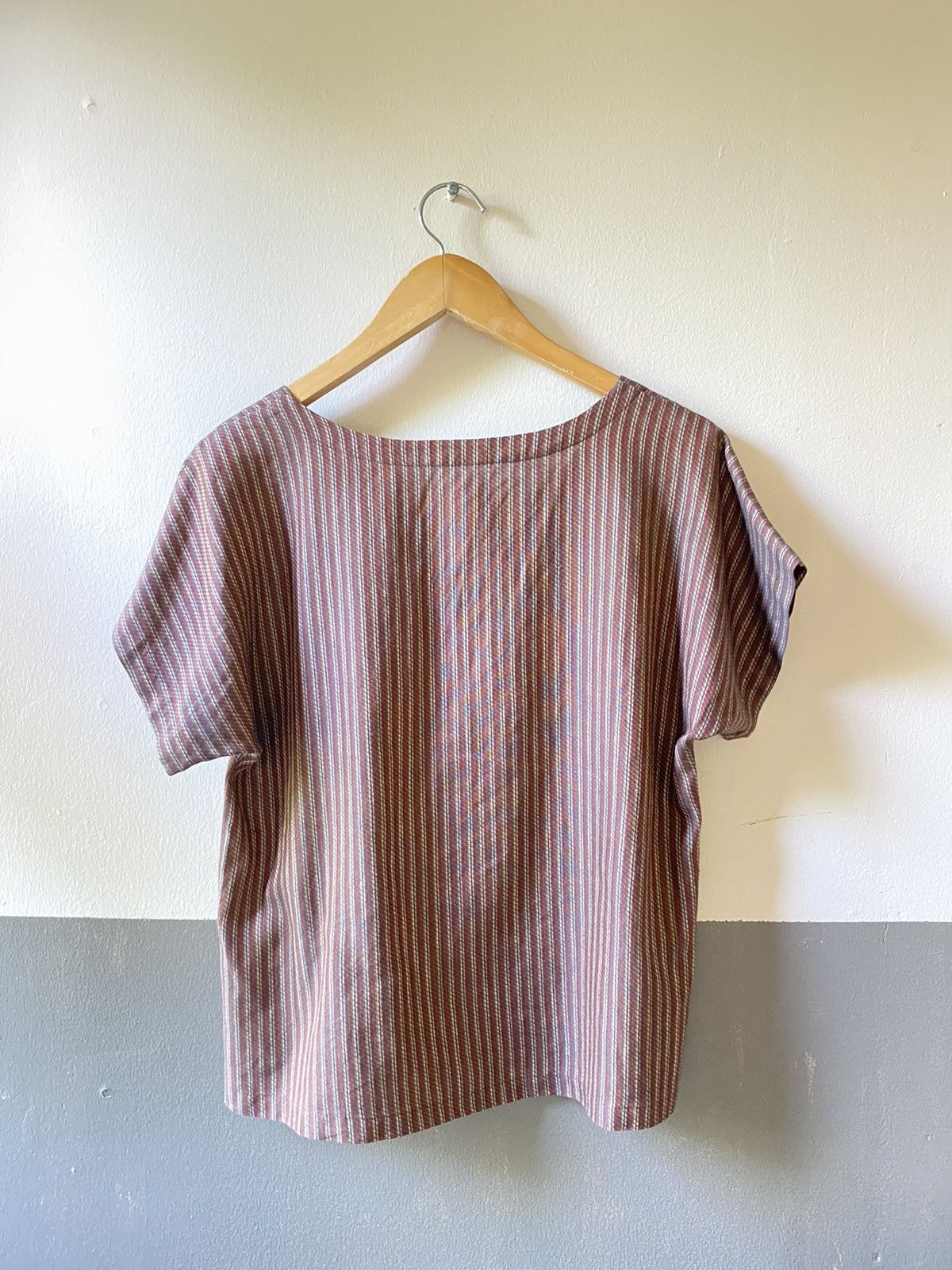 Calvin Klein Calvin Klein Brown Striped Button Top Size L / US 10 / IT 46 - 10 Thumbnail