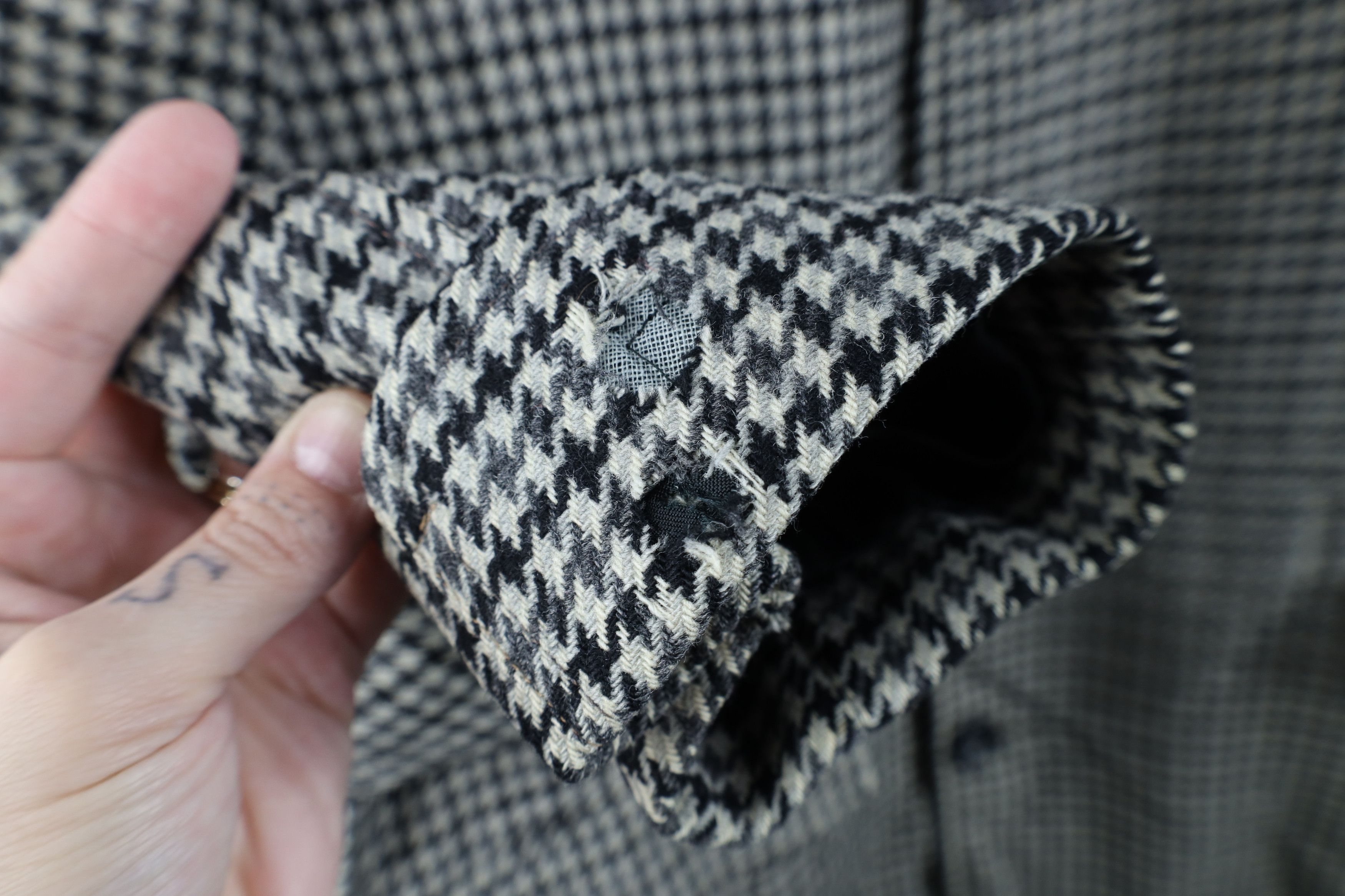 Vintage Vintage 50s Rockabilly Wool Houndstooth Overcoat Jacket USA Size US XL / EU 56 / 4 - 5 Thumbnail