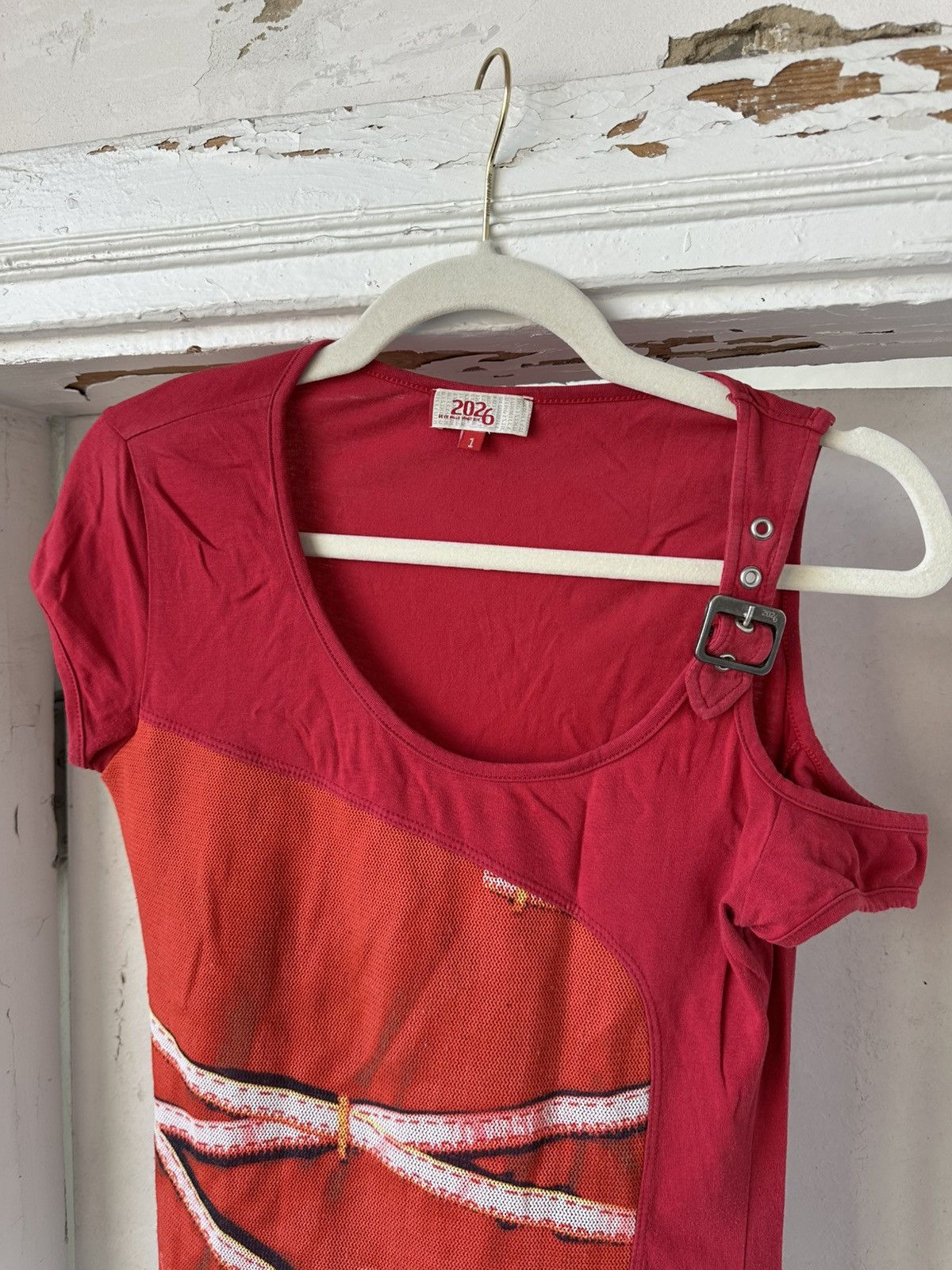 Beauty Beast × If Six Was Nine × Vintage Y2K Vintage Red Printed Top Size S / US 4 / IT 40 - 2 Thumbnail