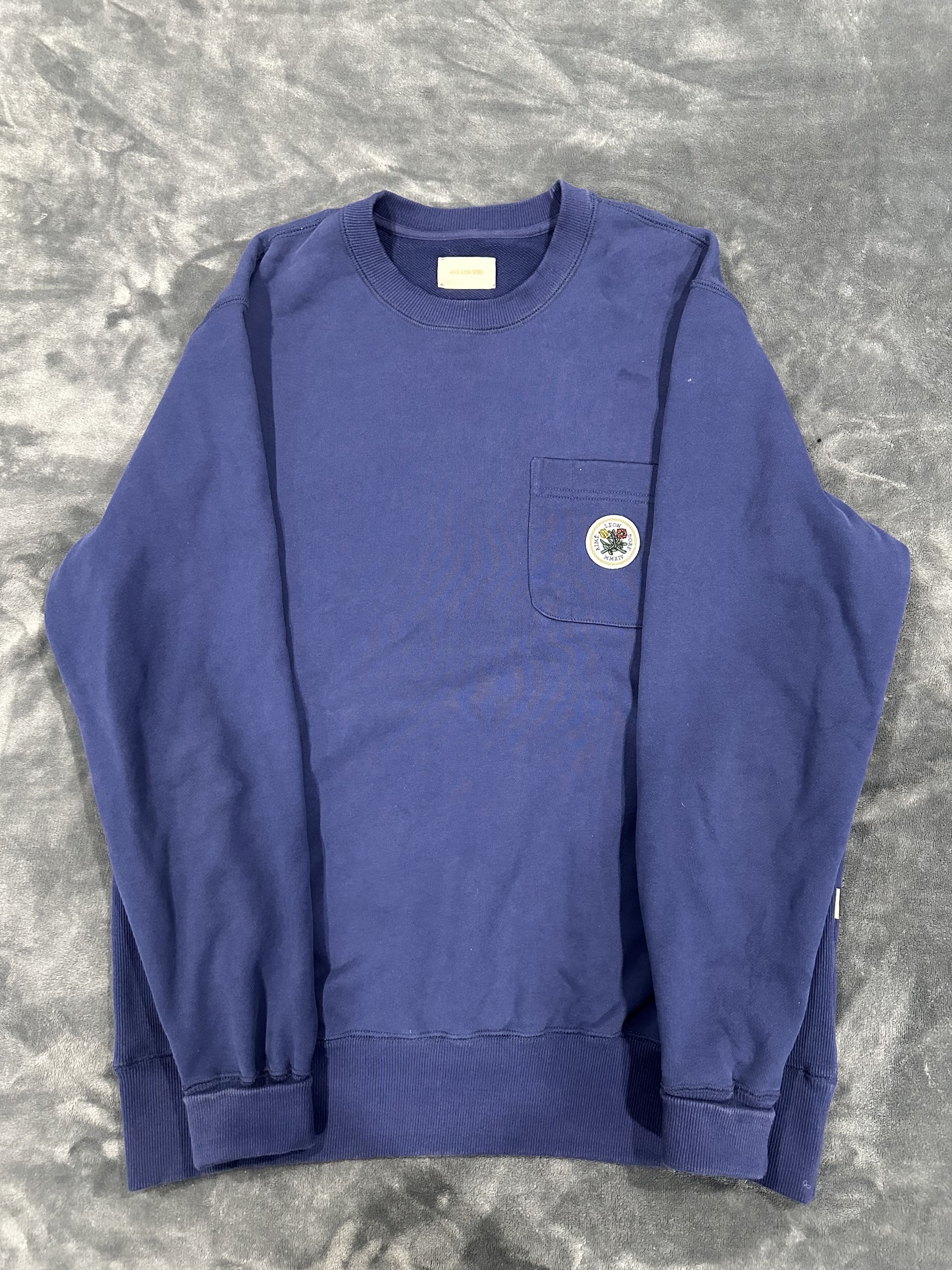 image of Aime Leon Dore Navy Crewneck in Blue, Men's (Size Large)