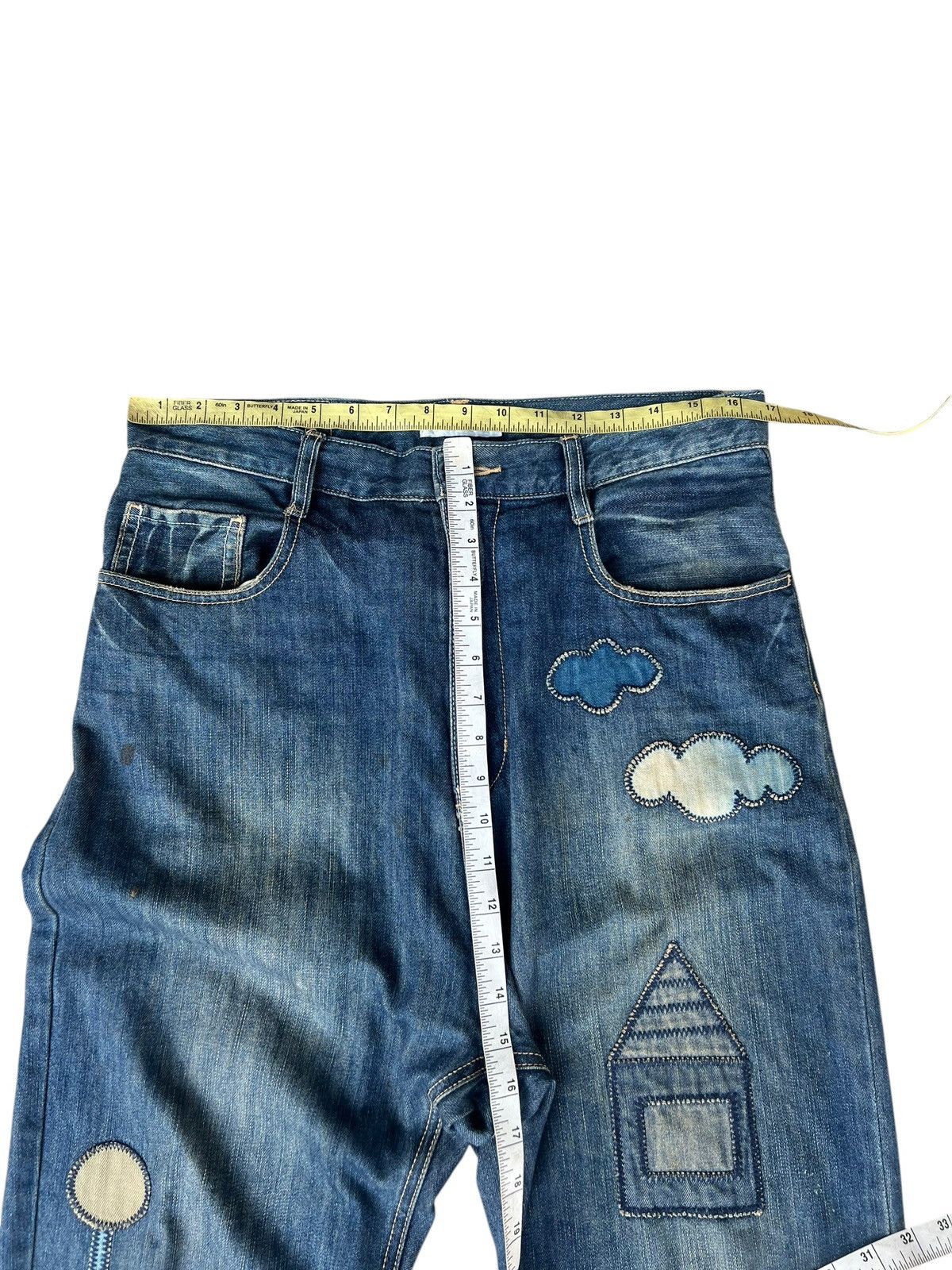 Issey Miyake Dirty Mud Stains Denim Ne-net Drop Crotch Patchwork Jeans Size US 32 / EU 48 - 4 Thumbnail