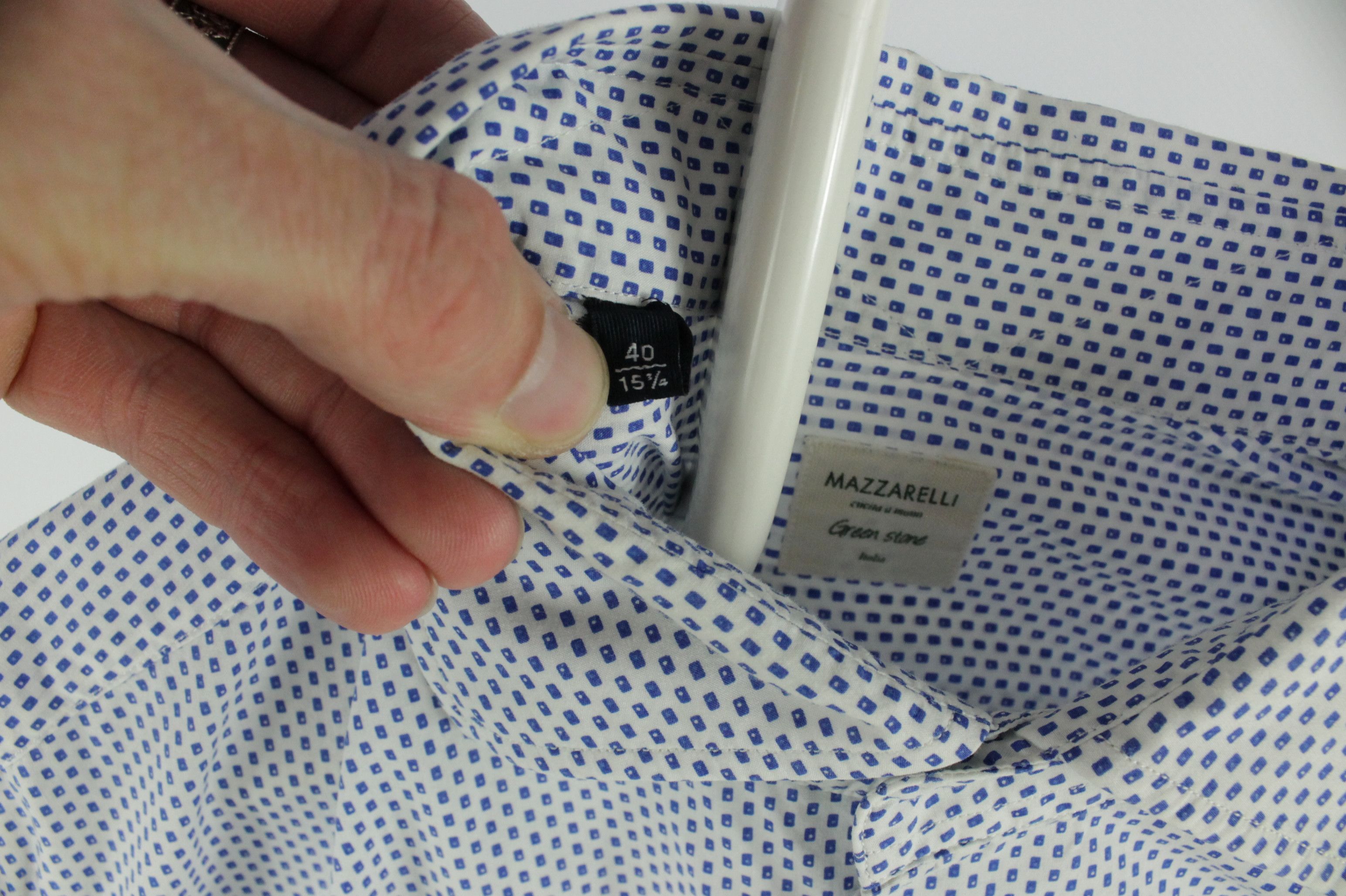 Mazzarelli Mazzarelli Green Stone Micro Pattern Slim Fit Dress Shirt Size US M / EU 48-50 / 2 - 4 Thumbnail