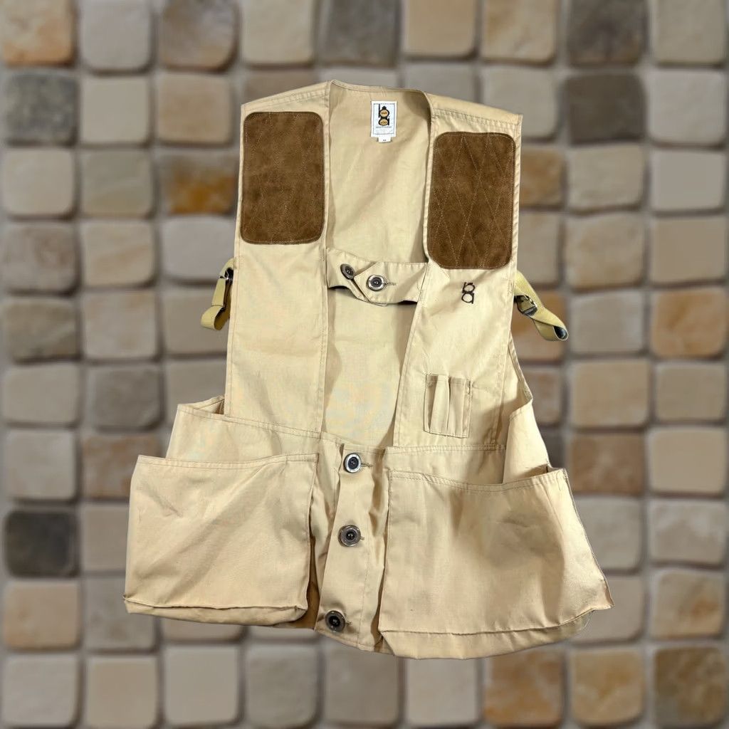 Vintage VTG 80s Bob Allen Hunting Vest Mens Tan Canvas Suede Shooting Work Medium Vest Mens Tan Canvas Suede Shooting USA Work Medium Vest Size US M / EU 48-50 / 2 - 1 Thumbnail