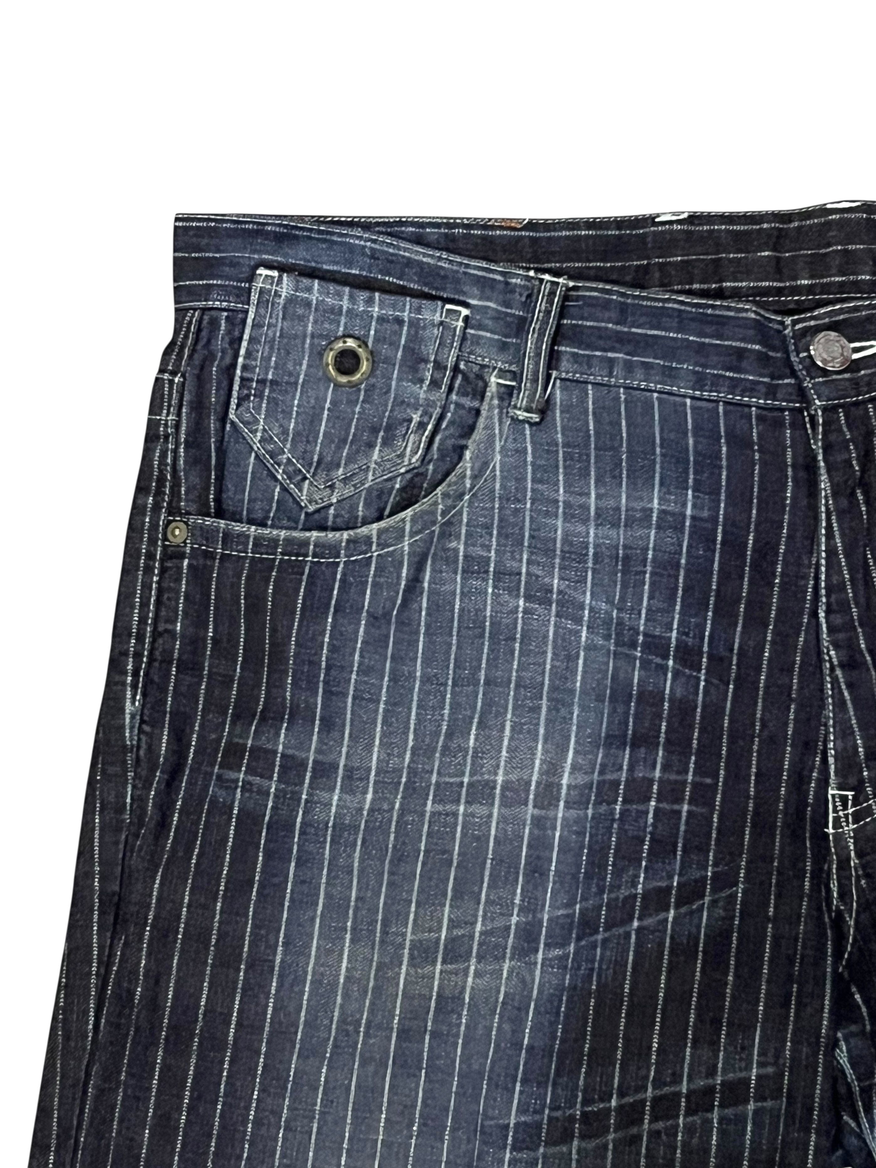 OVER THE STRiPES Vintage Dual Japan Hickory Wabash Twill Denim Jeans Size US 35 - 4 Thumbnail