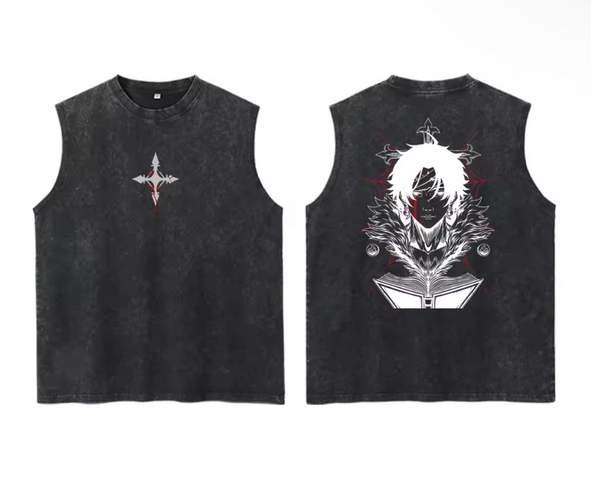 Japanese Brand Sport Anime Hunter X Sleeveless Vest Men Washed Tank Top Size US L / EU 52-54 / 3 - 1 Thumbnail
