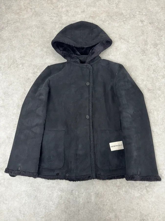 Emporio Armani 1990s Emporio Armani Black Reversible Faux Fur Coat Size XS / US 0-2 / IT 36-38 - 2 Thumbnail