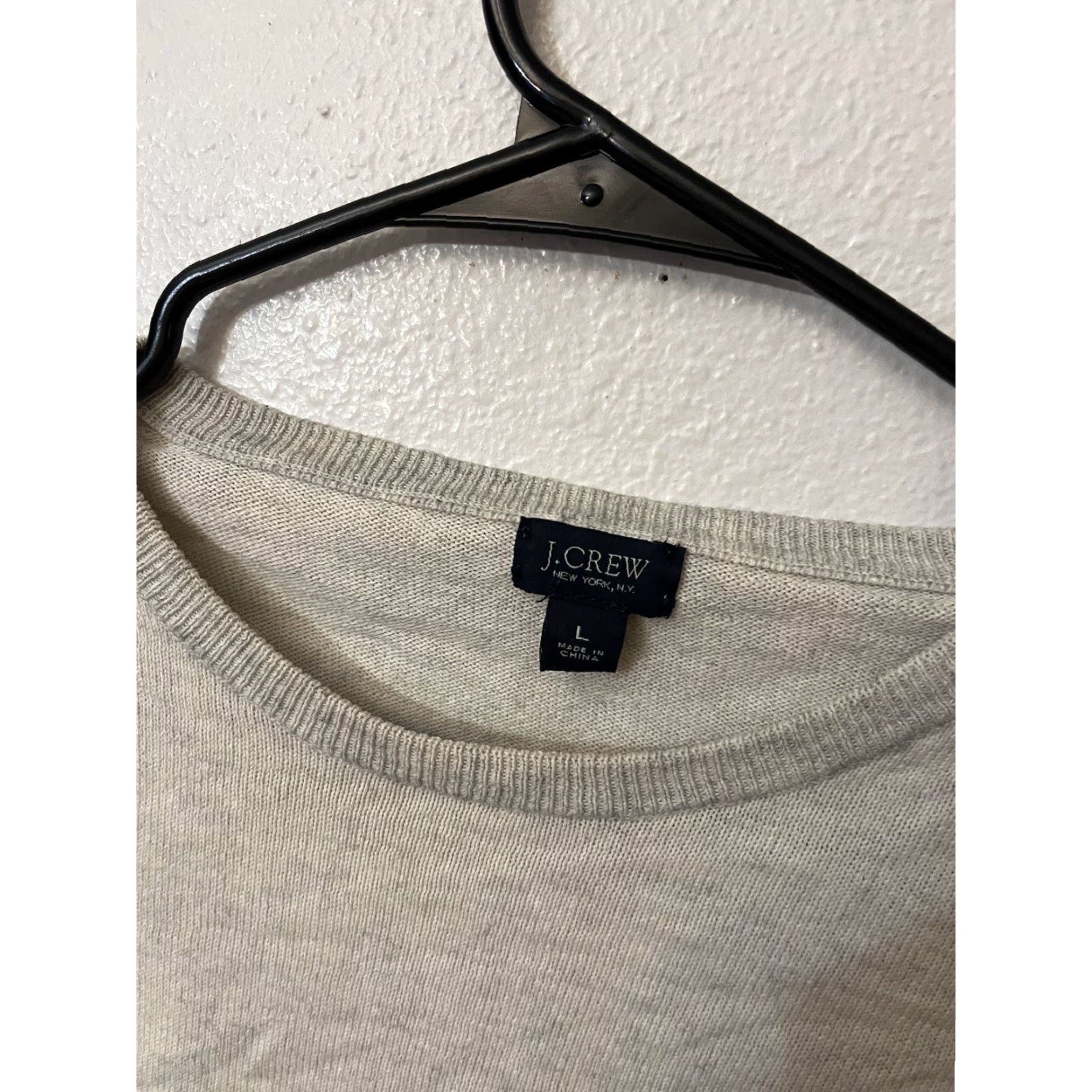 J.Crew J Crew Mens Size L Cashmere Cotton Blend Crew Neck Sweater Beige Long Sleeve Size US L / EU 52-54 / 3 - 3 Thumbnail
