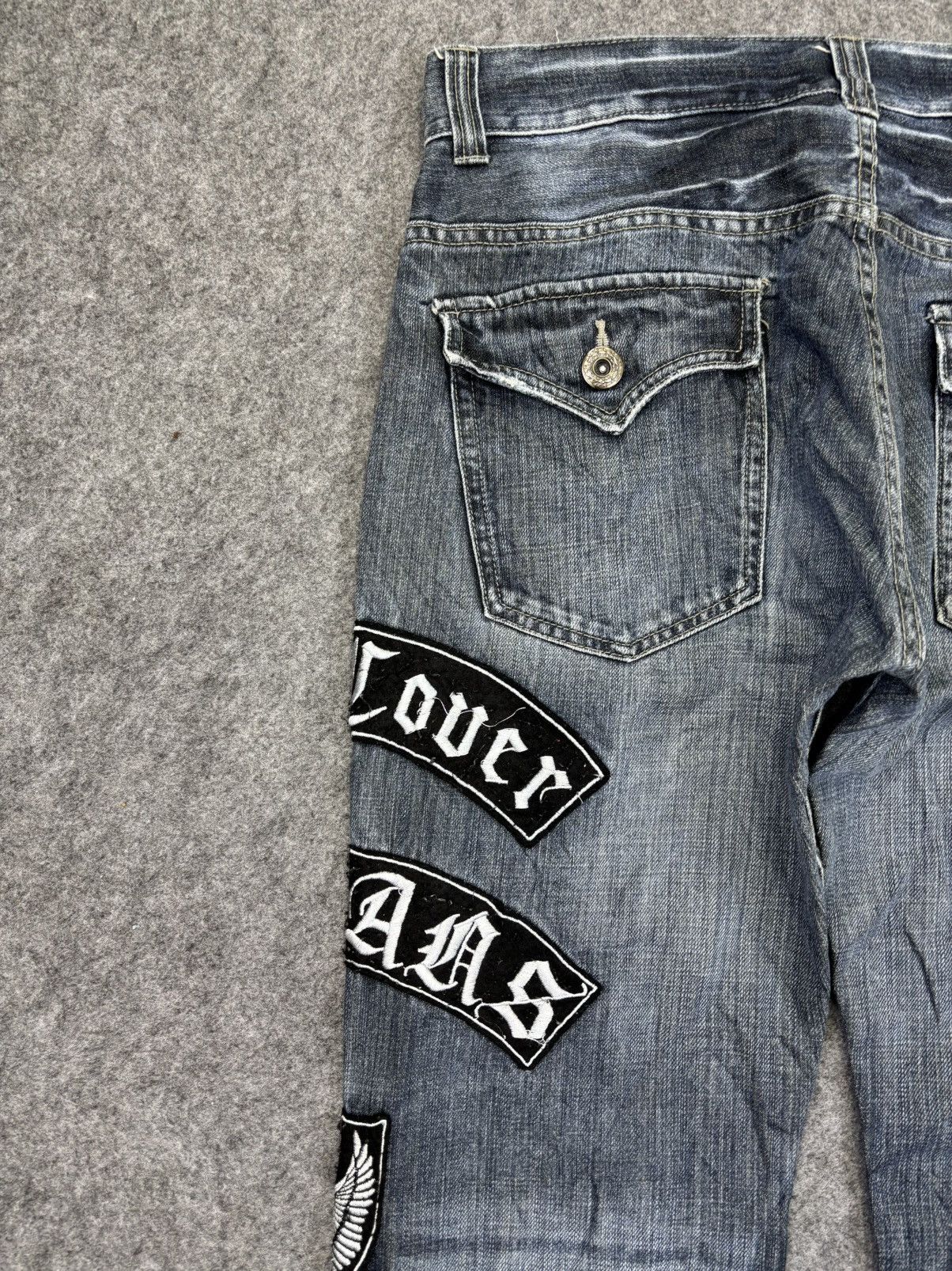 Japanese Brand 💥Flare💥Insane Oririn Crazy Fades Denim F858 Size US 33 - 12 Thumbnail