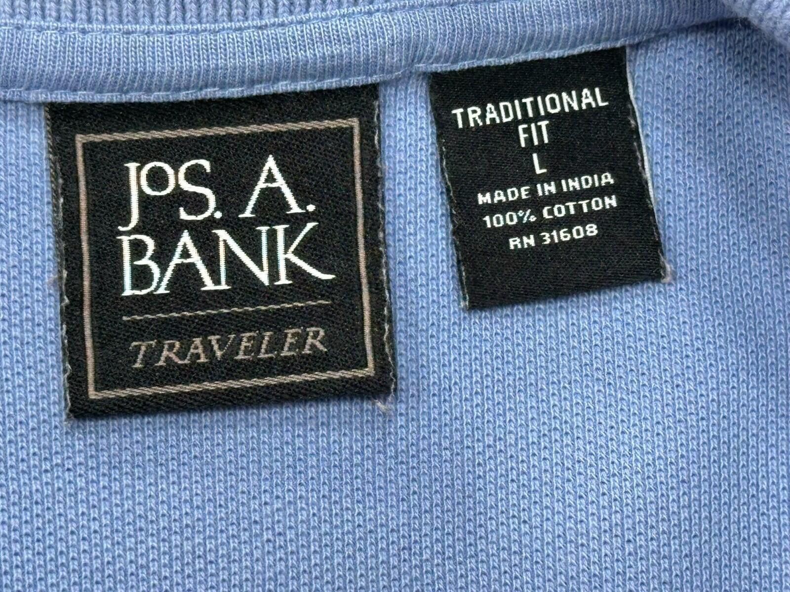 Jos. A. Bank Jos A Bank Traveler 1/4 Button Polo Shirt Blue Men L Size US L / EU 52-54 / 3 - 5 Thumbnail