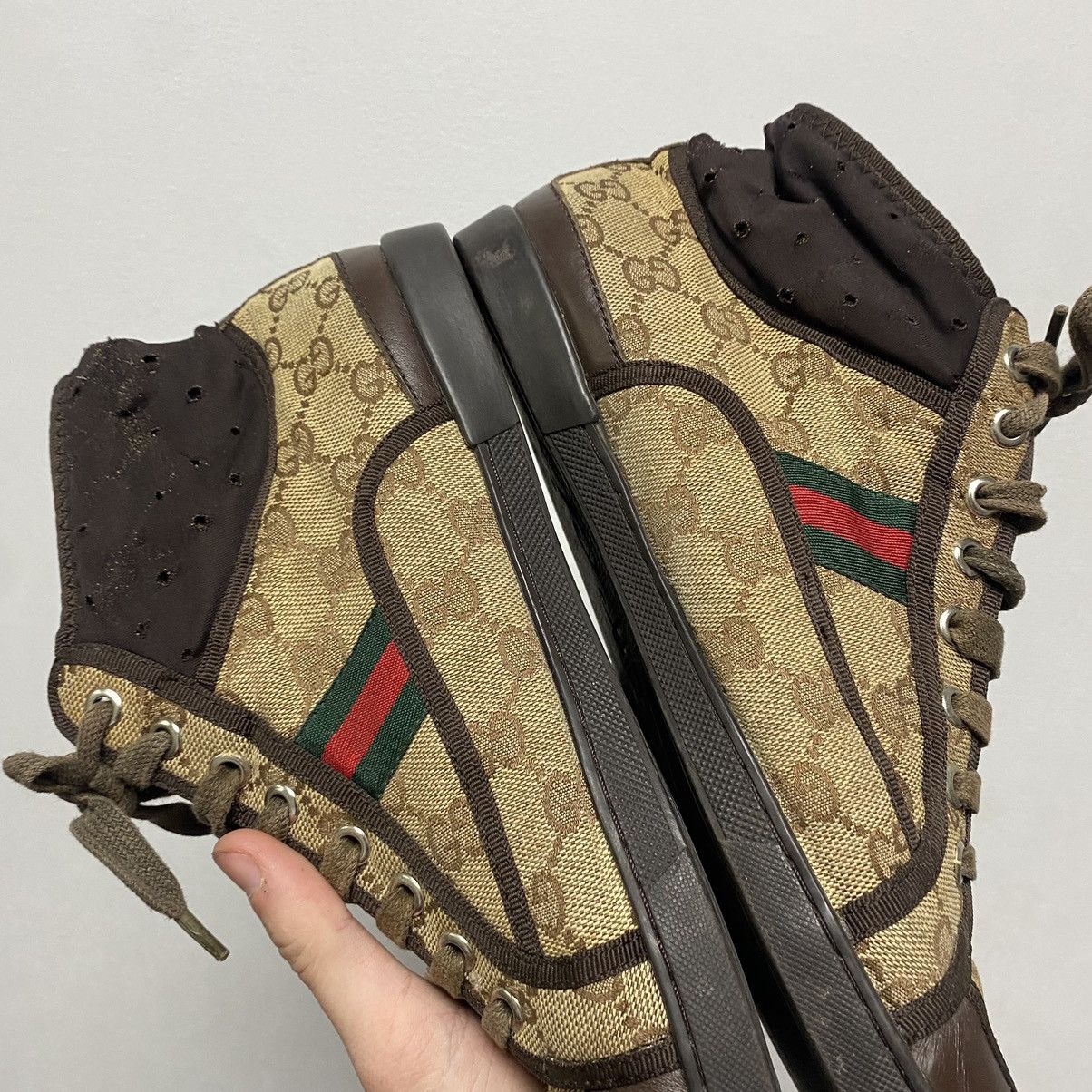 Gucci Gucci high top shoes MONOGRAM Size US 8 / EU 41 - 8 Thumbnail