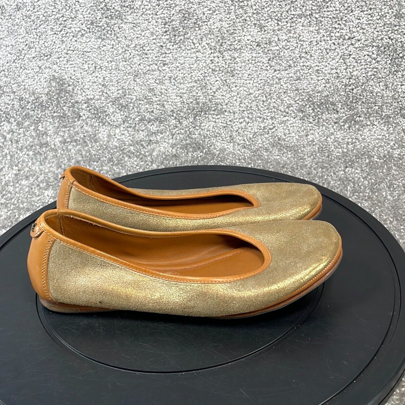 Piper Ballet Trask Flats Womens Size 5 Extra Large XL Gold Leather