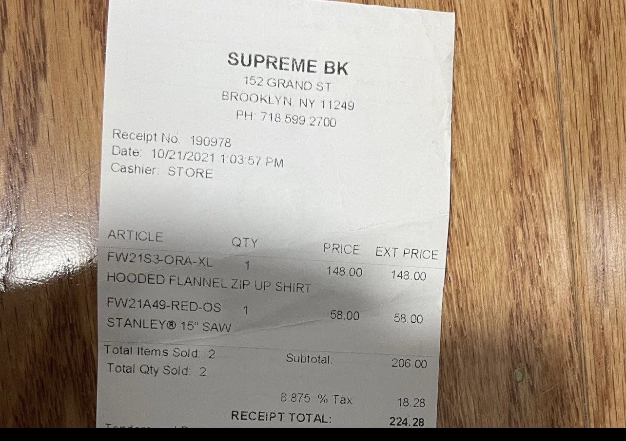 Supreme Supreme Flannel hooded jacket size Large Size US L / EU 52-54 / 3 - 6 Thumbnail