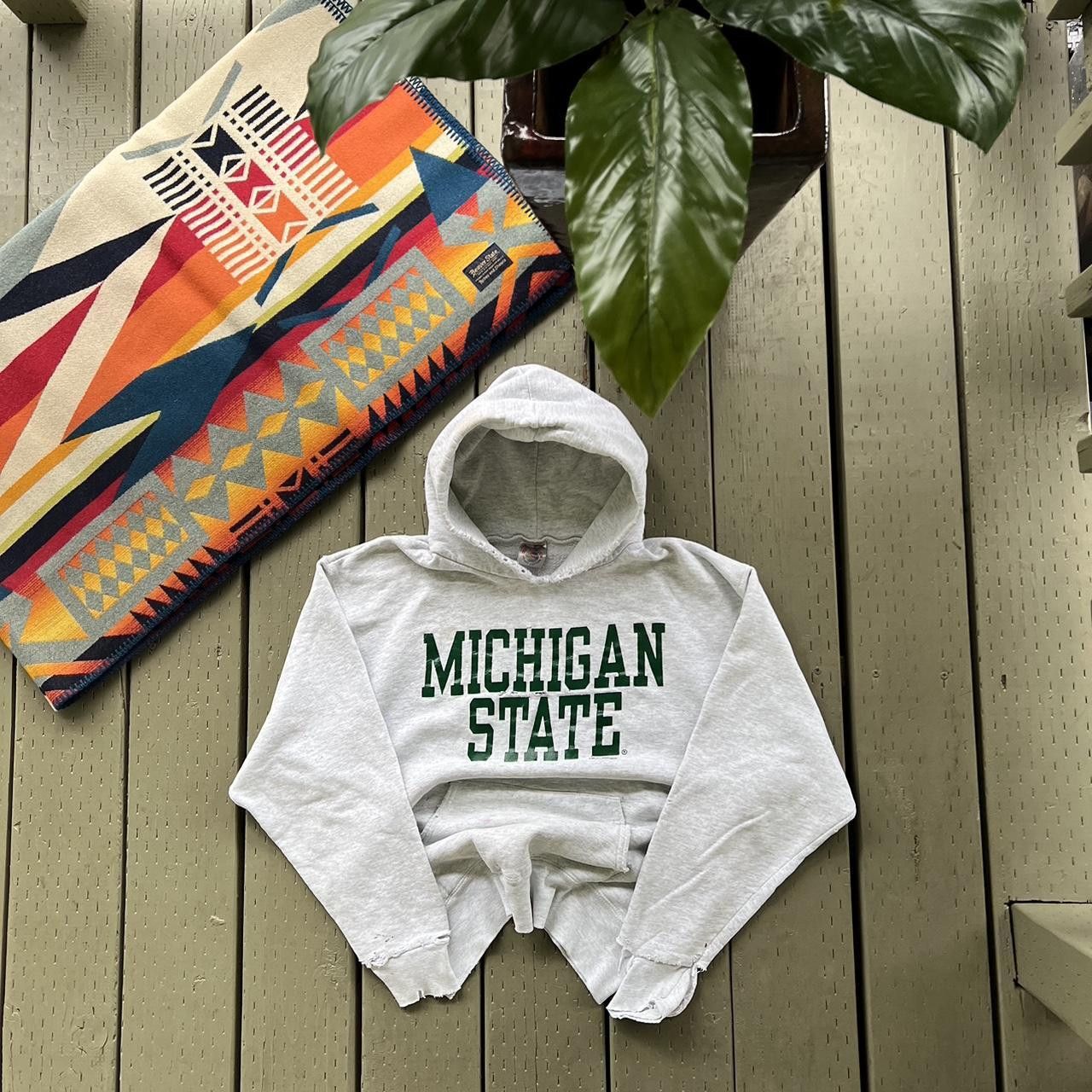 Vintage Vintage Michigan State Hooded Sweatshirt Size US L / EU 52-54 / 3 - 3 Thumbnail