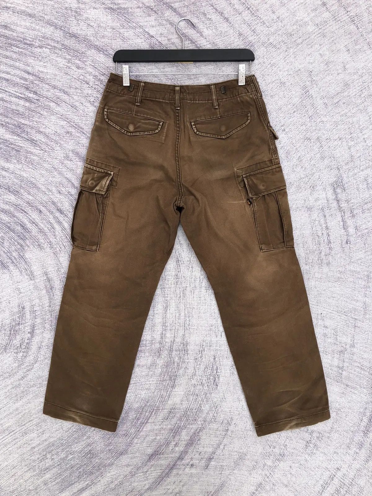 Japanese Brand × Vintage Japanese Cargo Pants Faded Brown Vintage Pattern Size US 26 / EU 42 - 11 Thumbnail