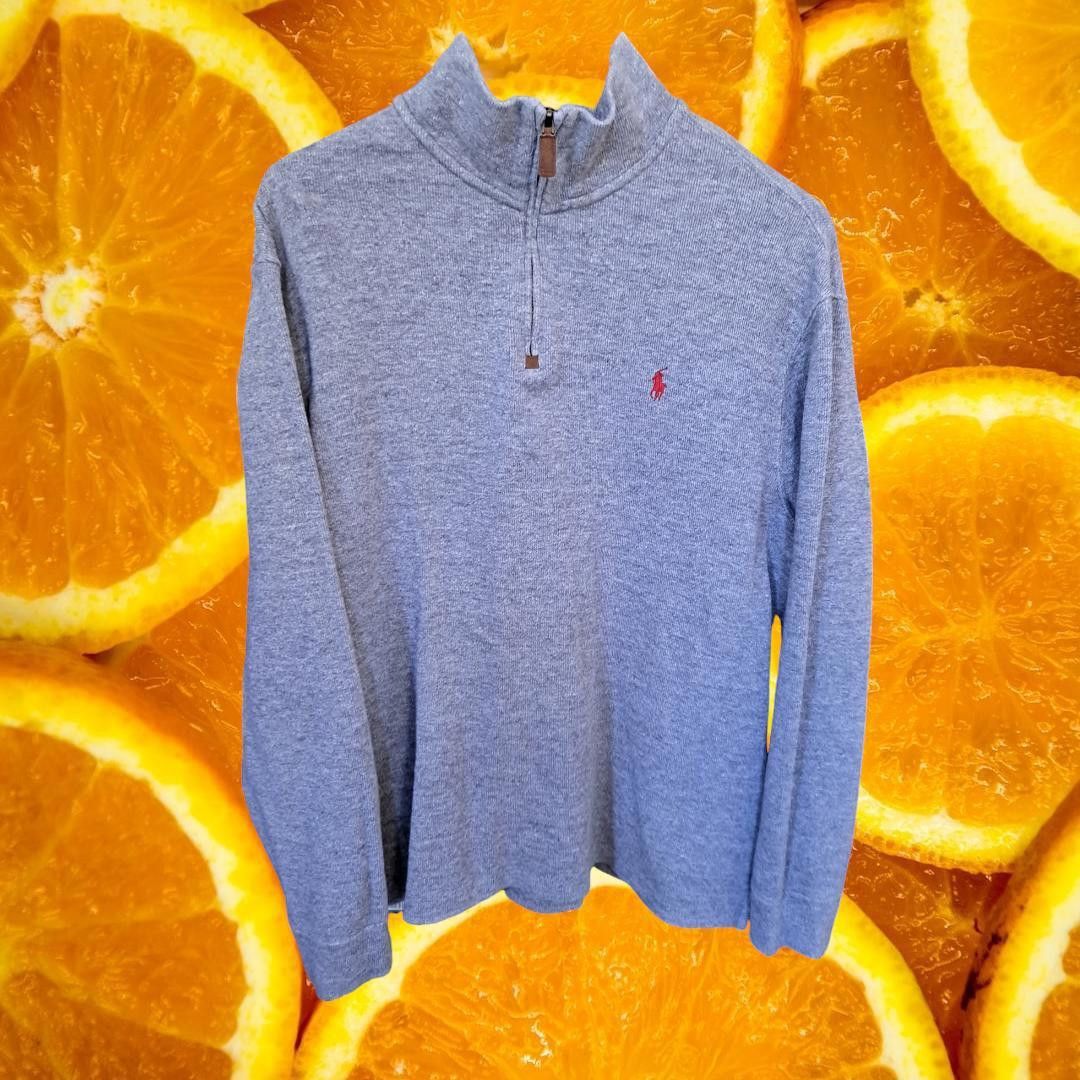 Polo Ralph Lauren Polo Ralph Lauren 1/4 Zip Gray with Red Logo Sweater Size L Size US L / EU 52-54 / 3 - 4 Thumbnail