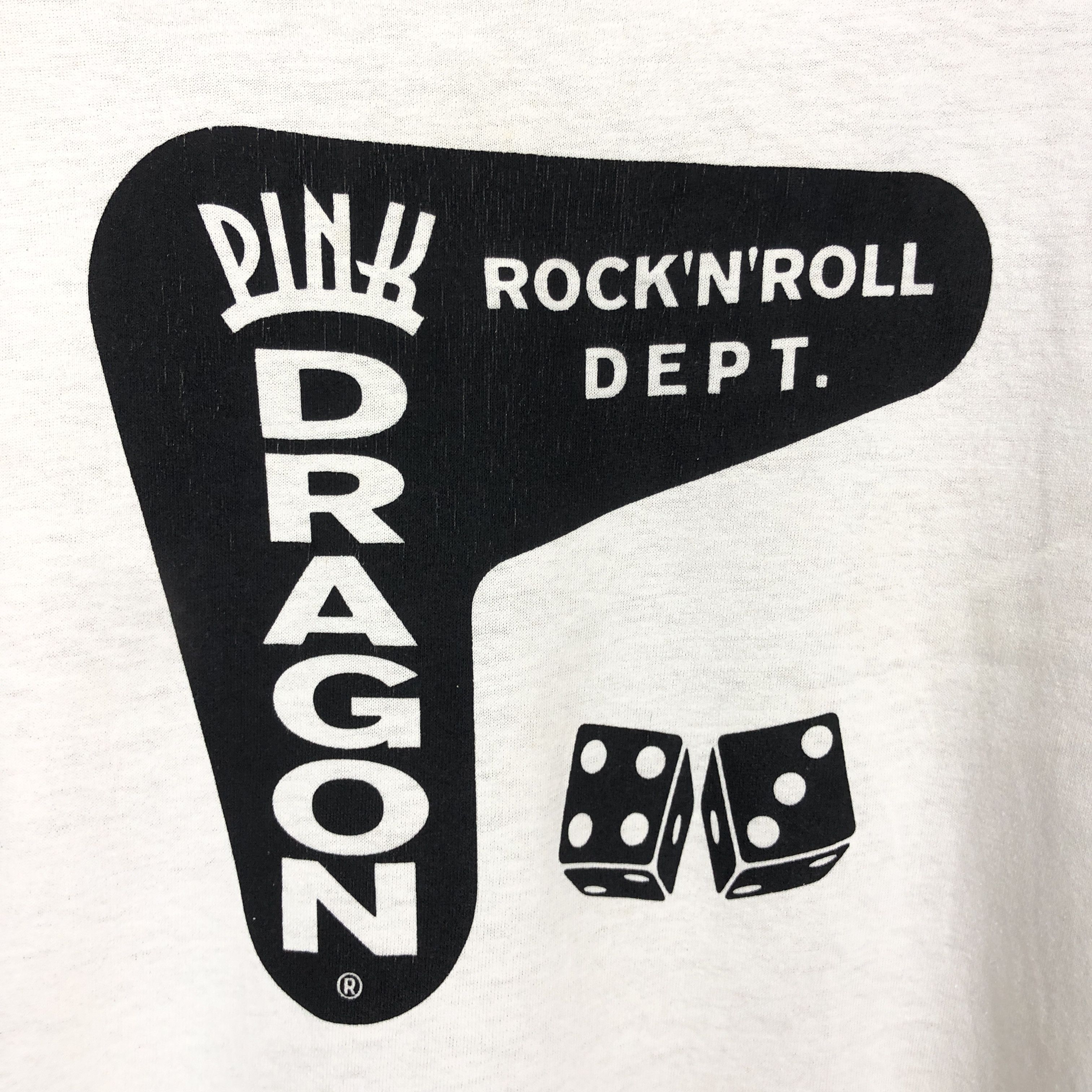 Anvil 90s Vintage ROCK N ROLL DEPT PINK DRAGON T Shirt #1604/02 Size US M / EU 48-50 / 2 - 2 Thumbnail