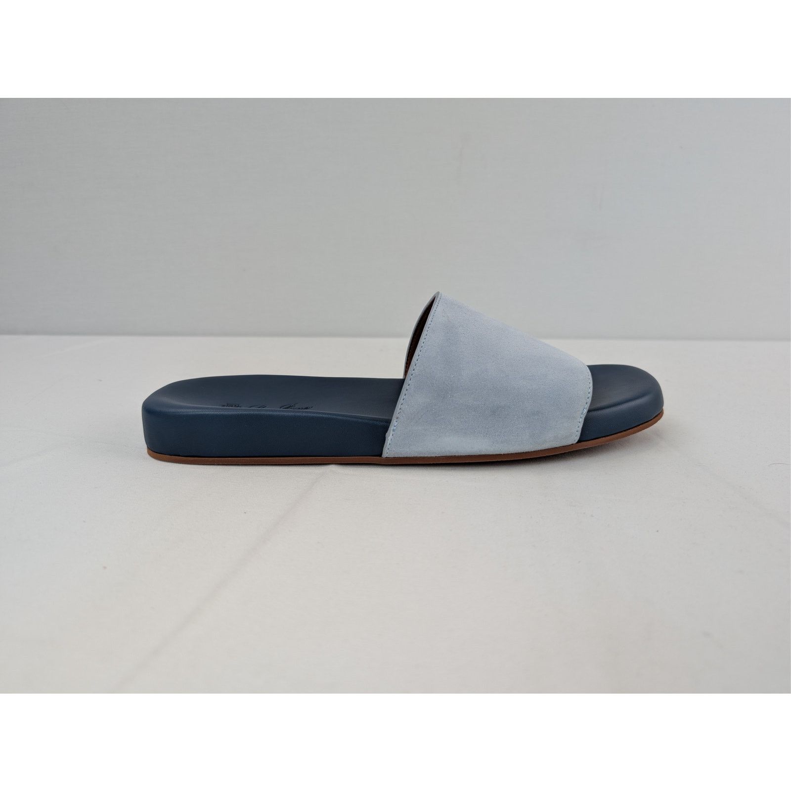 Loro Piana o1rshd1 Sea-Slide Walk Suede Slipper Sandal in Aqua Sea Size US 10 / EU 43 - 4 Thumbnail