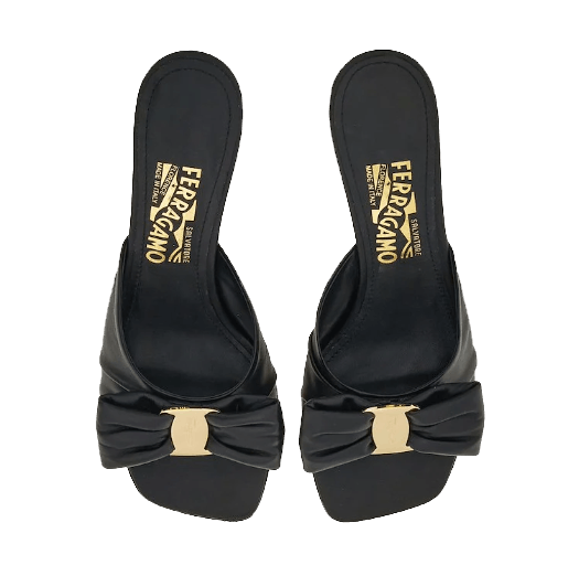 Salvatore Ferragamo o1s1rm0924 Vara Bow Slide in Black Size US 7.5 / IT 37.5 - 4 Thumbnail