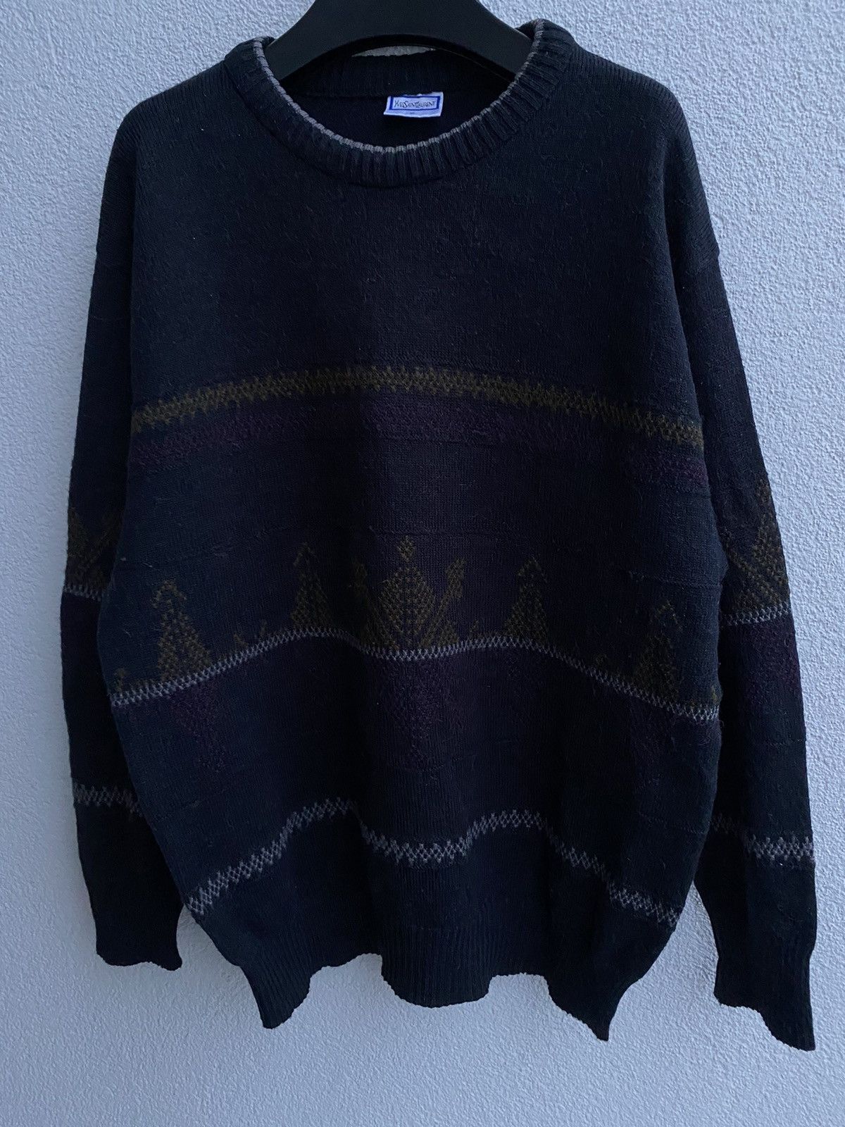 Yves Saint Laurent 90’s YSL Sweater Wool Vintage Yves Saint Laurent Sweatshirt Size US XL / EU 56 / 4 - 11 Thumbnail