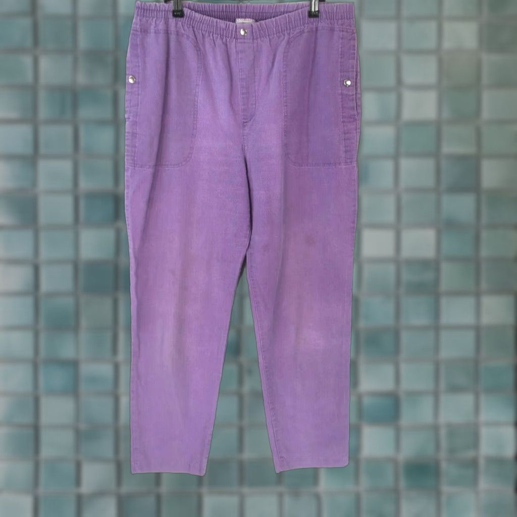 Vintage LA Seat Covers Women's Cargo Pants Regular High Rise Wide-Leg Purple Size M Casual Size 32" / US 10 / IT 46 - 1 Thumbnail