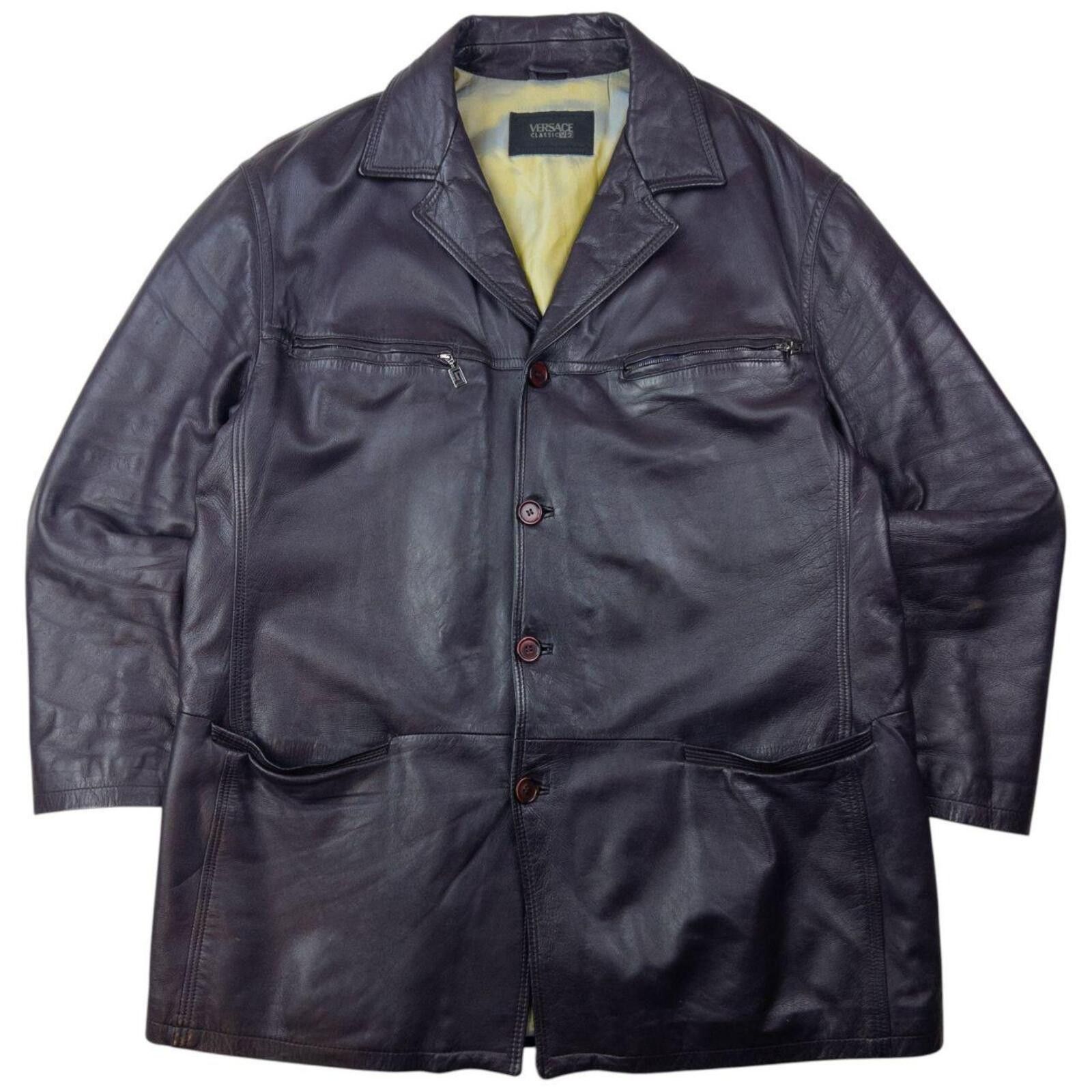 Versace Vintage 2000s Versace Classic V2 Leather Jacket Size XXL Size US XXL / EU 58 / 5 - 1 Thumbnail