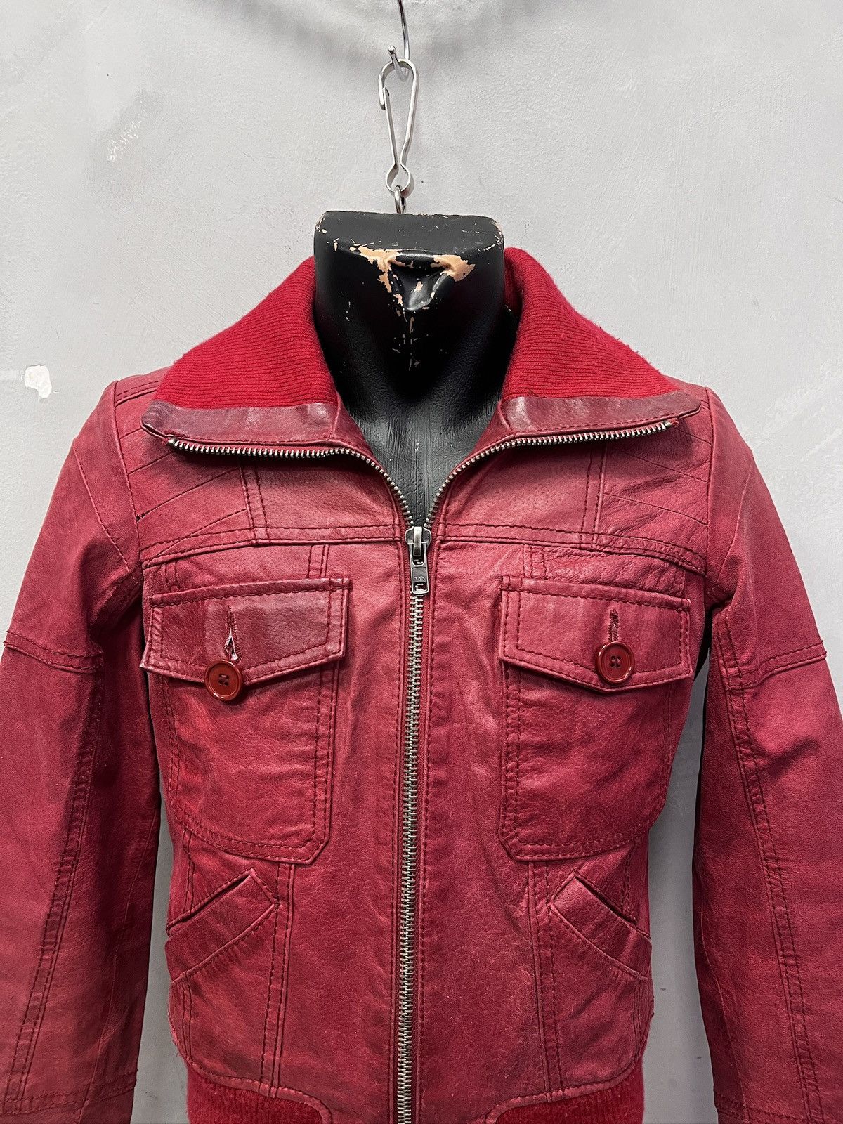 14th Addiction Slim leather avant garde y2k bomber jacket 14th addiction Size US XS / EU 42 / 0 - 2 Thumbnail