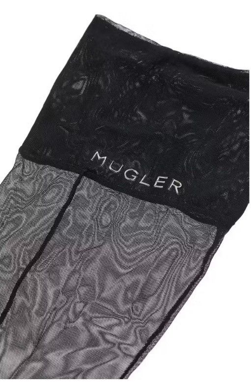 Mugler Mugler Black Sheer Long Gloves Size ONE SIZE - 2 Thumbnail