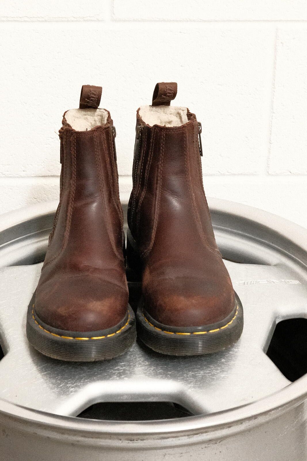 Dr. Martens Dr. Martens Brown Leather Zip-Up Ankle Boots Size US 9 / EU 42 - 1 Thumbnail