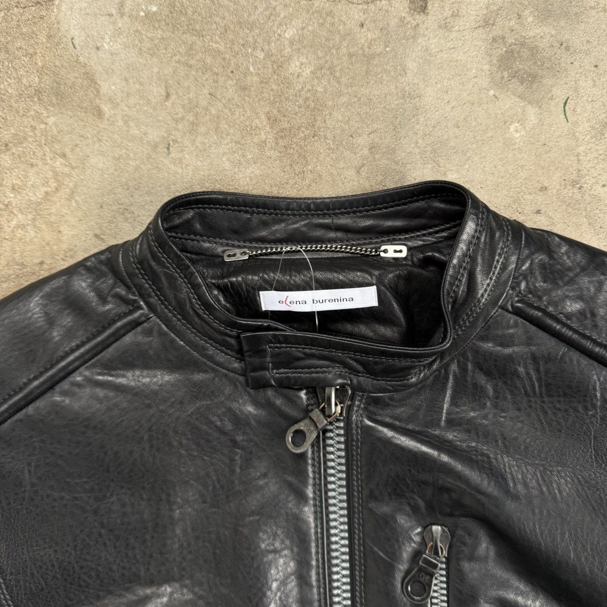 20471120 Elena Burenina Avant Garde Sheep Leather Zip Jacket Size M / US 6-8 / IT 42-44 - 4 Thumbnail