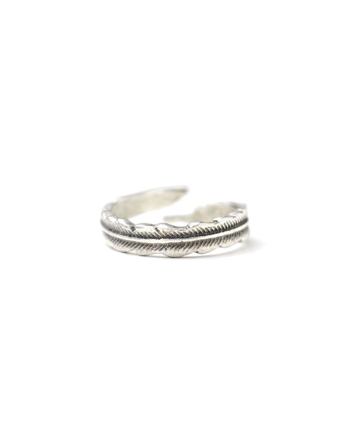 Vintage 2000S JAPANESE MADE NAVAJO FEATHER SILVER PLATED RING Size ONE SIZE - 2 Thumbnail