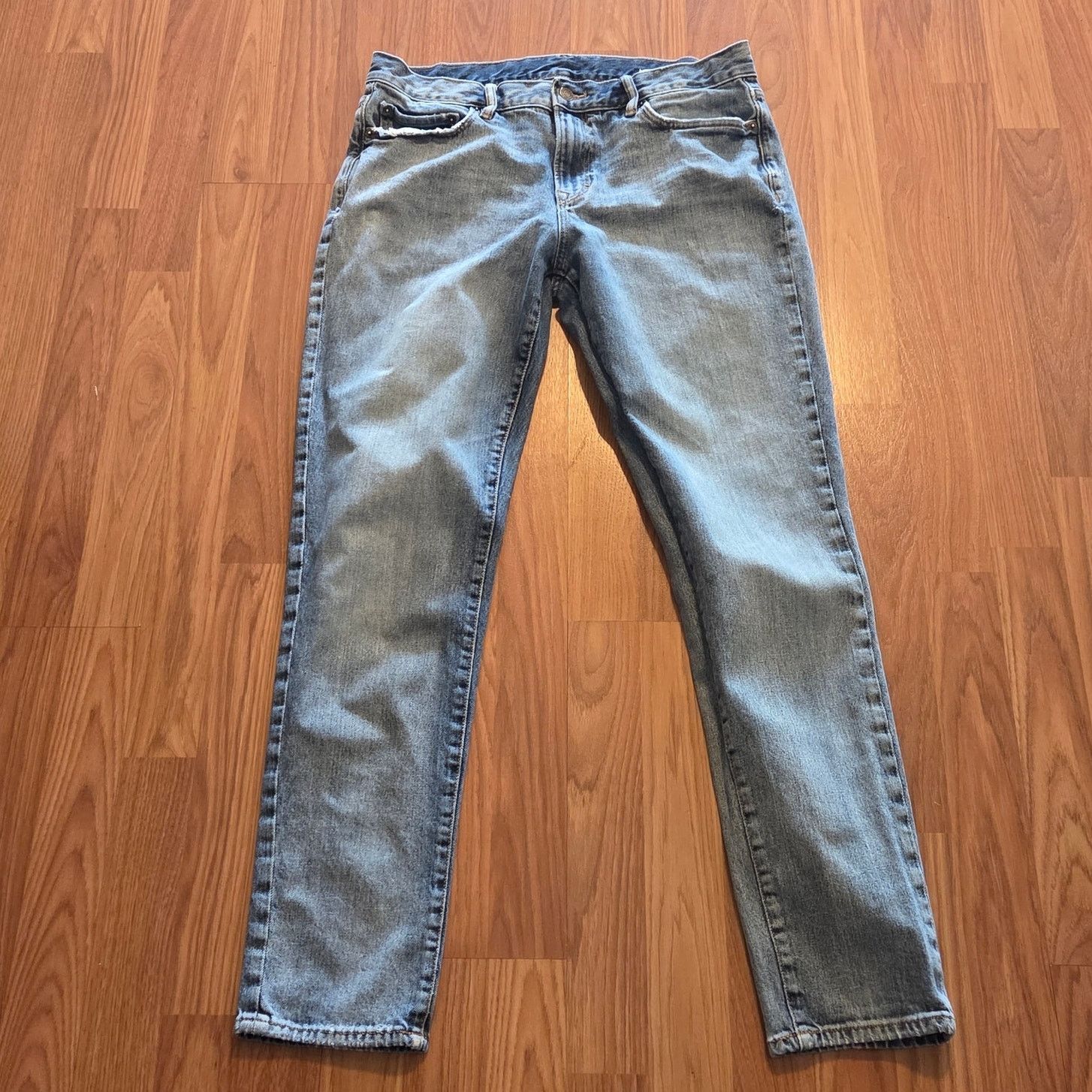 Banana Republic Banana Republic Slim Fit Standard Blue Jeans 33W 32L Size US 33 - 3 Thumbnail