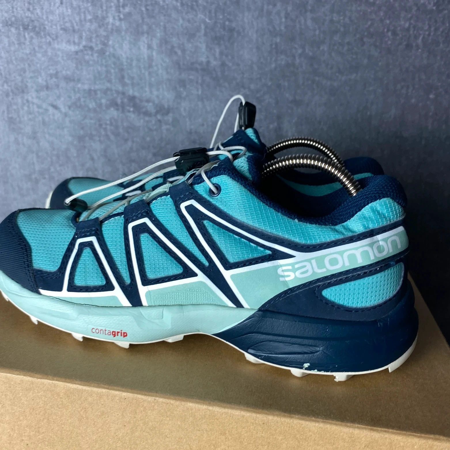 Salomon Salomon Speedcross turqoise blue big logo print trekking Size US 7 / IT 37 - 3 Thumbnail