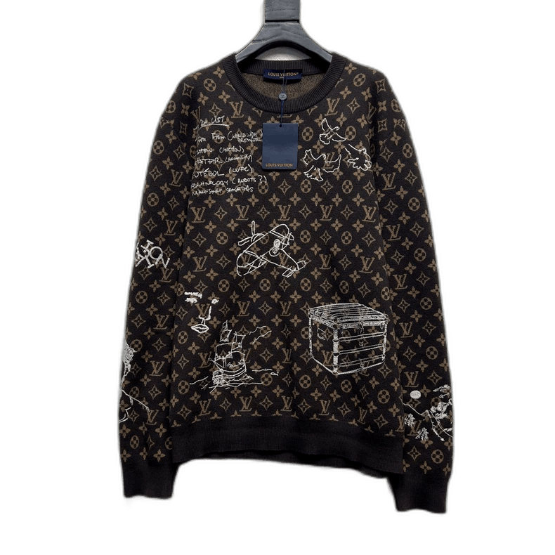 Louis Vuitton Louis Vuitton Monogram Embroidered Wool Sweater-2506 Size US XL / EU 56 / 4 - 1 Thumbnail