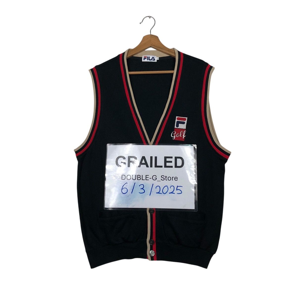 Fila × Japanese Brand 📌Vintage Vest Tank Top Fila Golf Big Logo Size US L / EU 52-54 / 3 - 1 Thumbnail