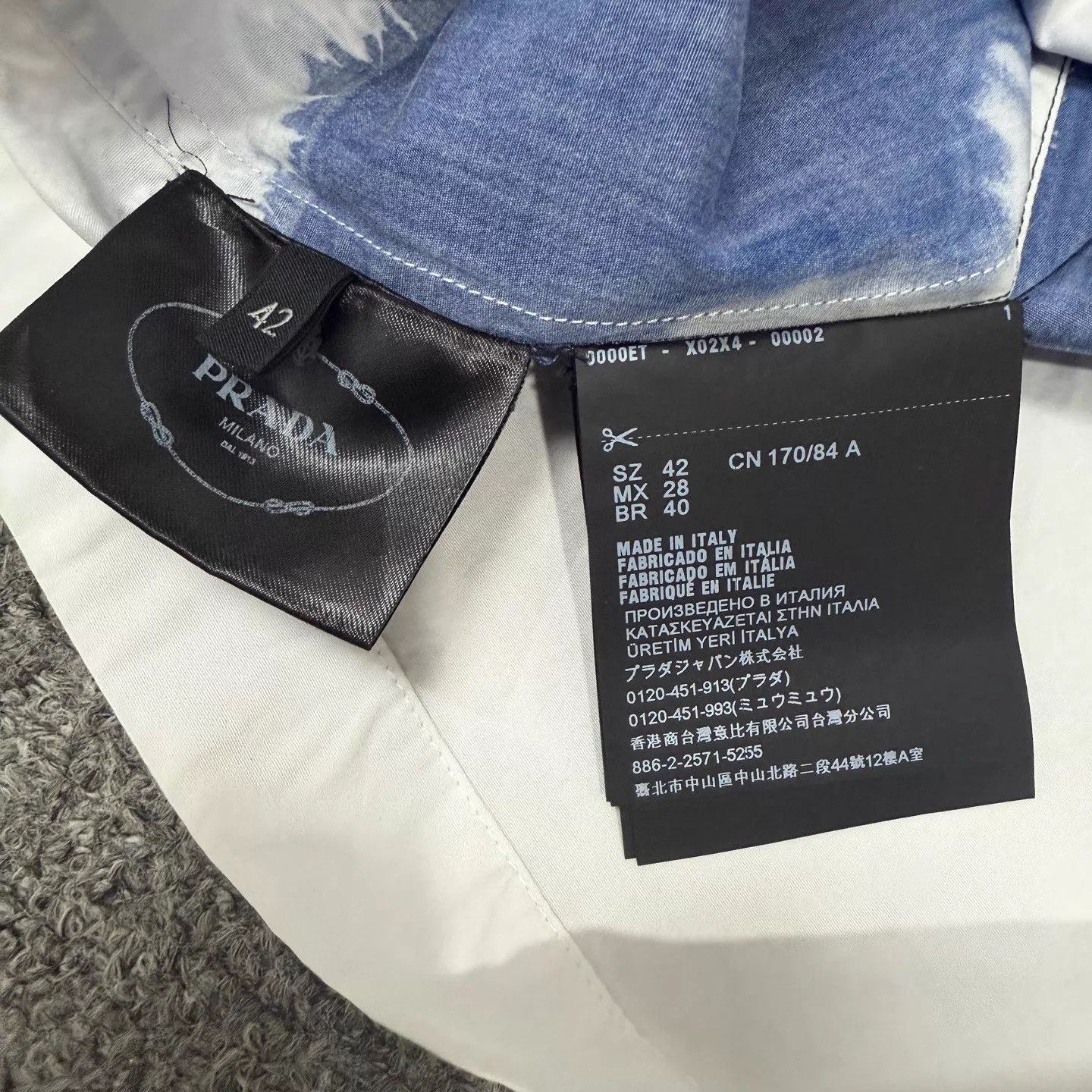 Prada Prada Blue Tie-Dye Logo Shirt & Pants Set 42 99 New Size M / US 6-8 / IT 42-44 - 4 Thumbnail