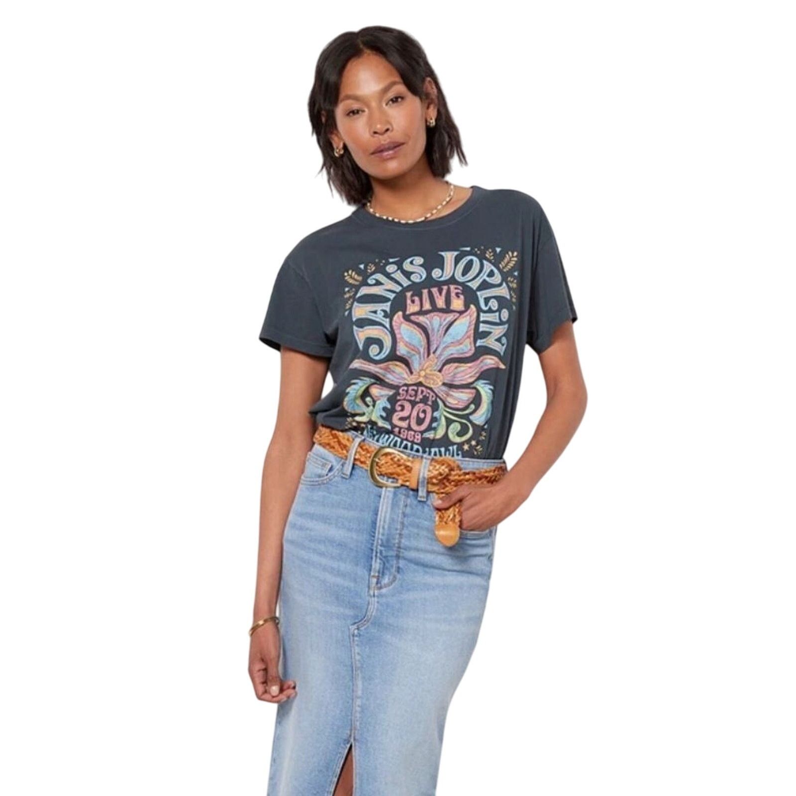Anthropologie LETLUV Janis Joplin Live 1969 Hollywood Bowl Crewneck Tee Size S / US 4 / IT 40 - 3 Thumbnail