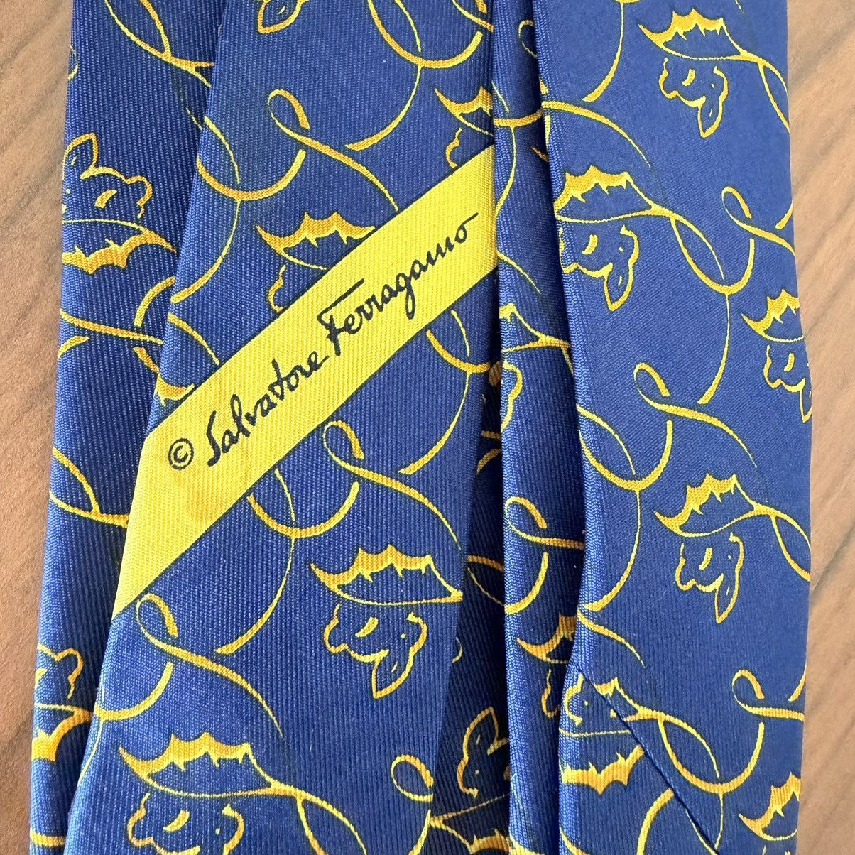 Salvatore Ferragamo Salvatore Ferragamo Rabbit Motif Silk Tie Blue Yellow Italy Size ONE SIZE - 11 Thumbnail