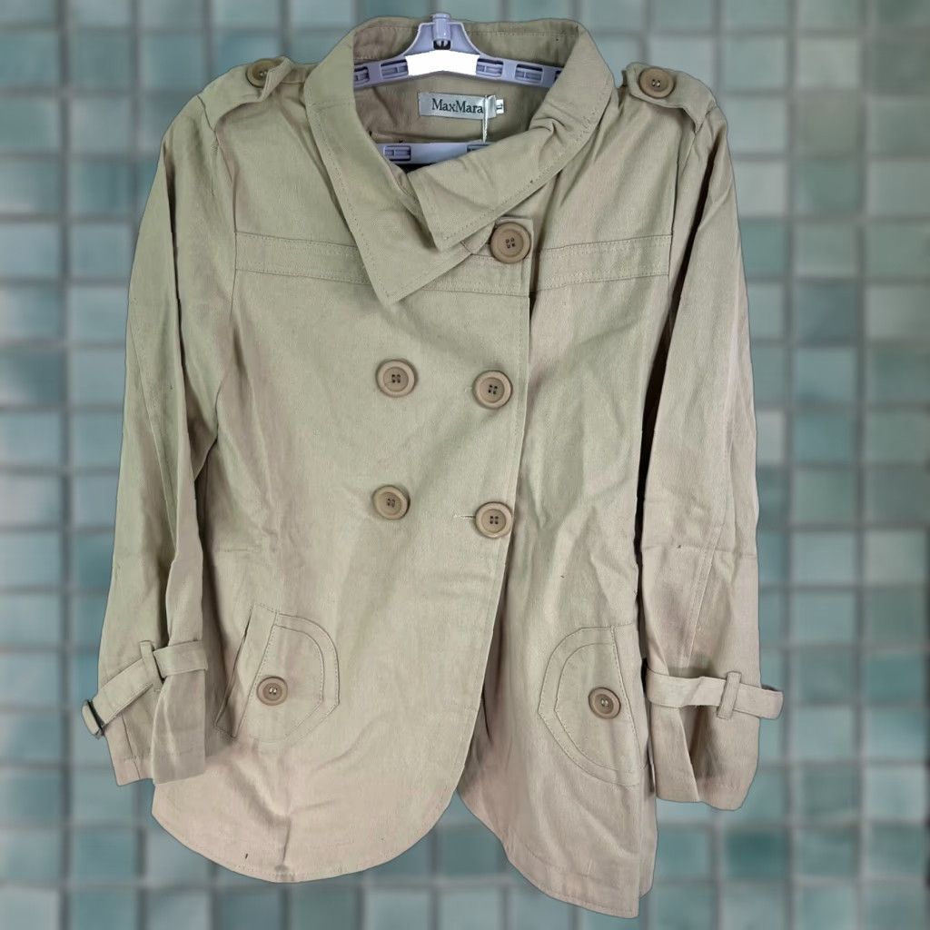 Max Mara Max Mara Coat Trench Jr Size L Tan Teens Womens Size L / US 10 / IT 46 - 1 Thumbnail
