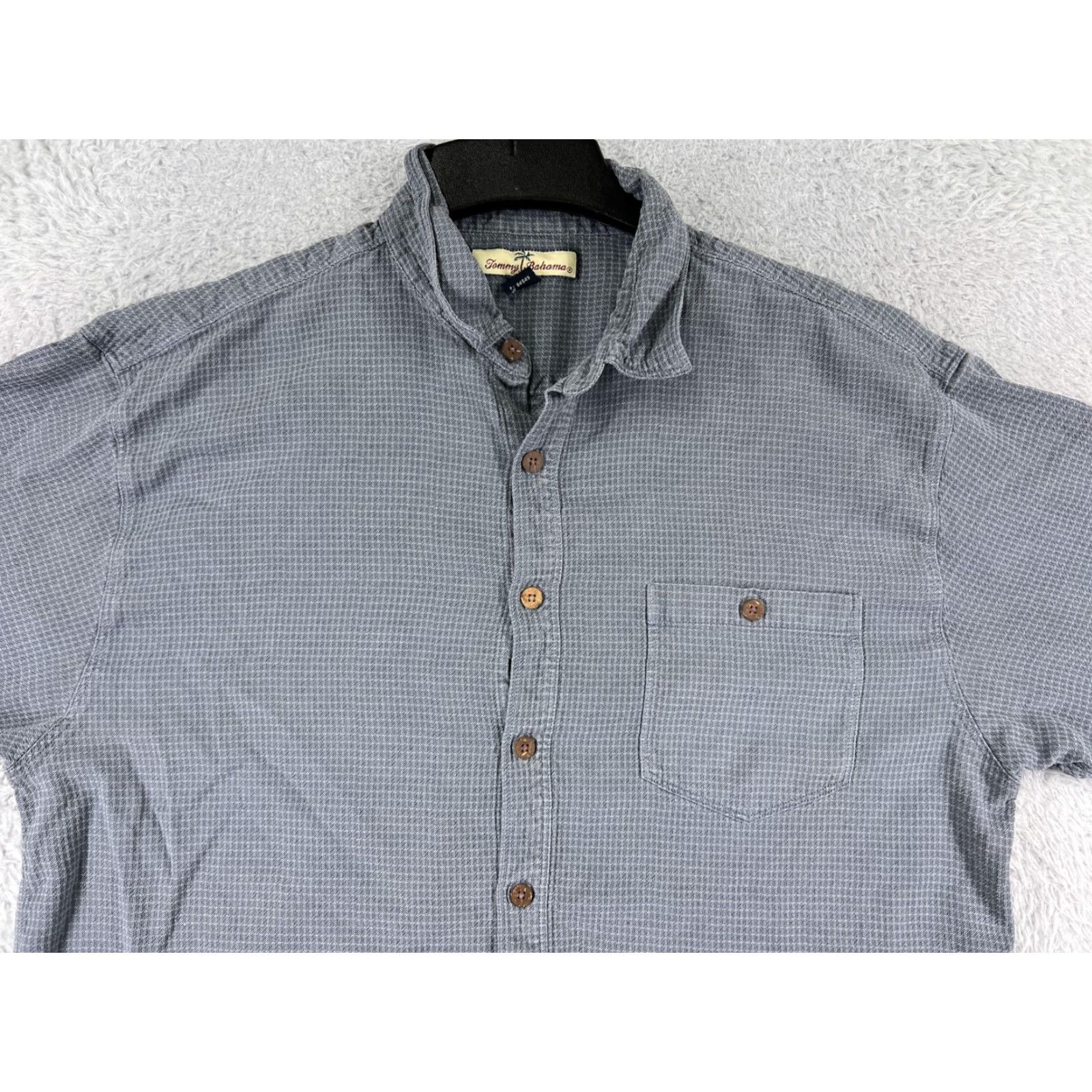 Tommy Bahama Tommy Bahama Shirt Mens XL Blue 100% Silk Check Hawaiian Camp Button Up Size US XL / EU 56 / 4 - 4 Thumbnail