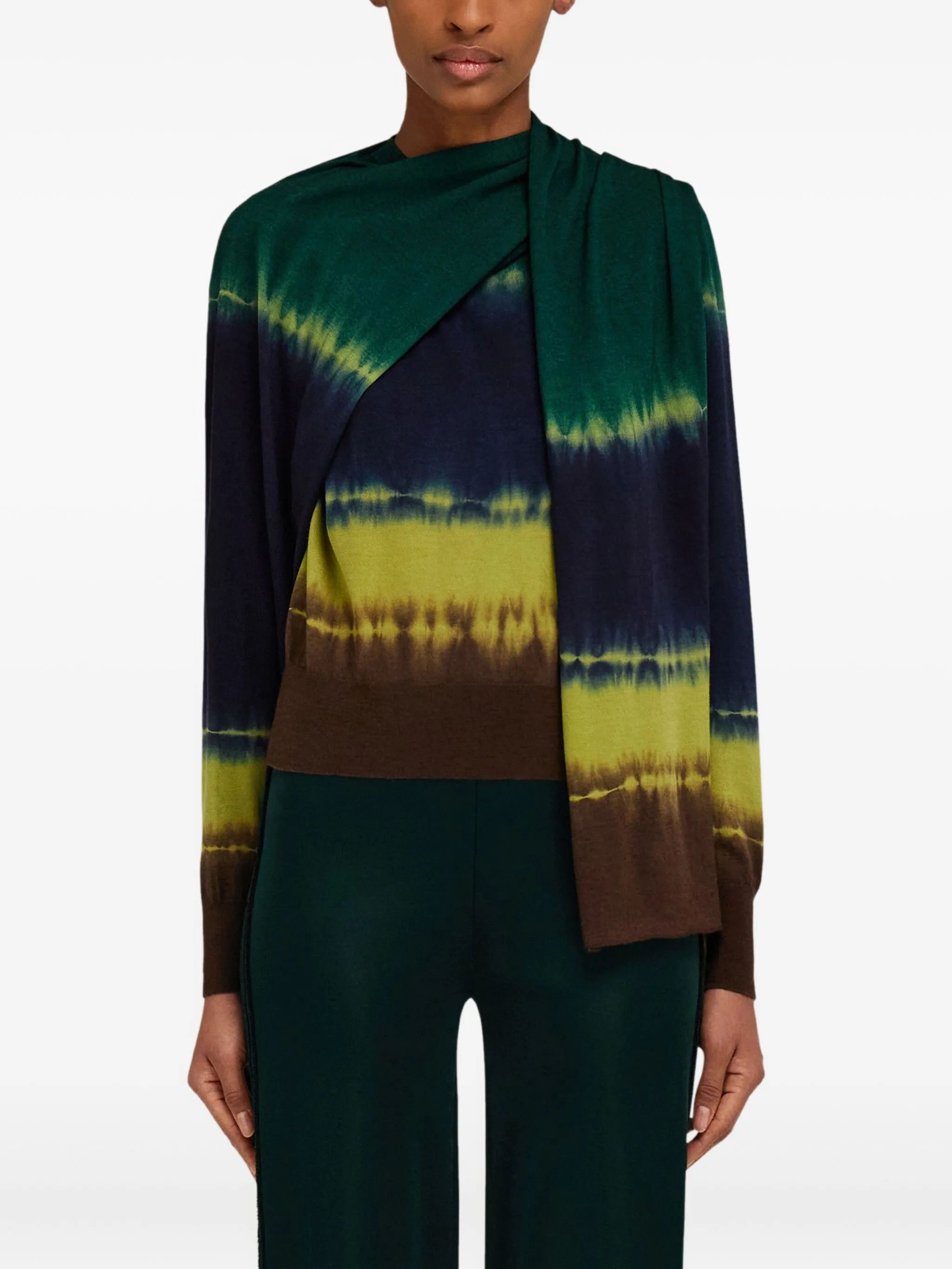 Salvatore Ferragamo o1s1rm0526 Tie-dye Print Sweater in Multicolor Size M / US 6-8 / IT 42-44 - 3 Thumbnail