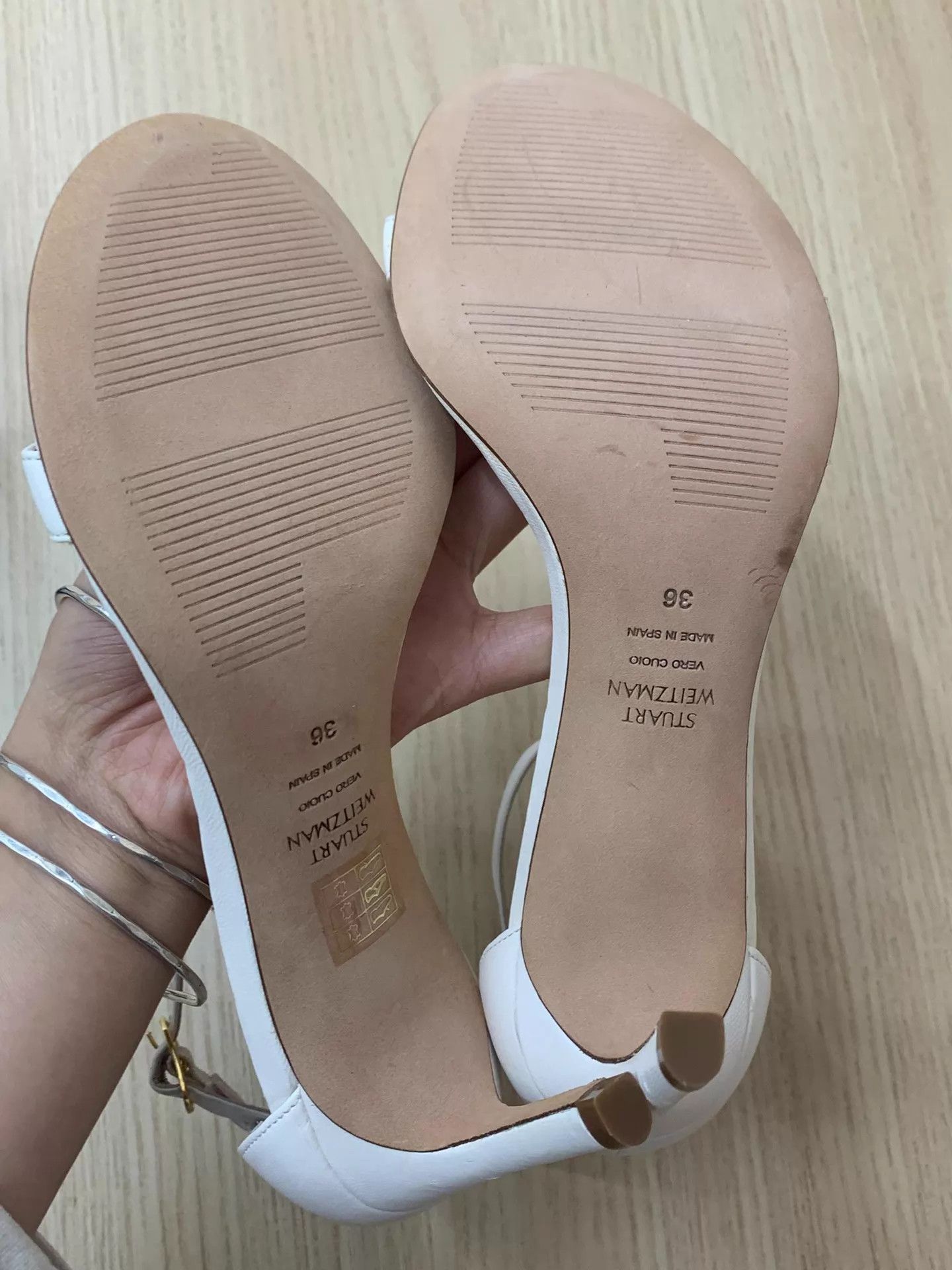Stuart Weitzman SW White Strappy Sandal 36 EU Unworn Size US 5.5 / IT 35.5 - 4 Thumbnail