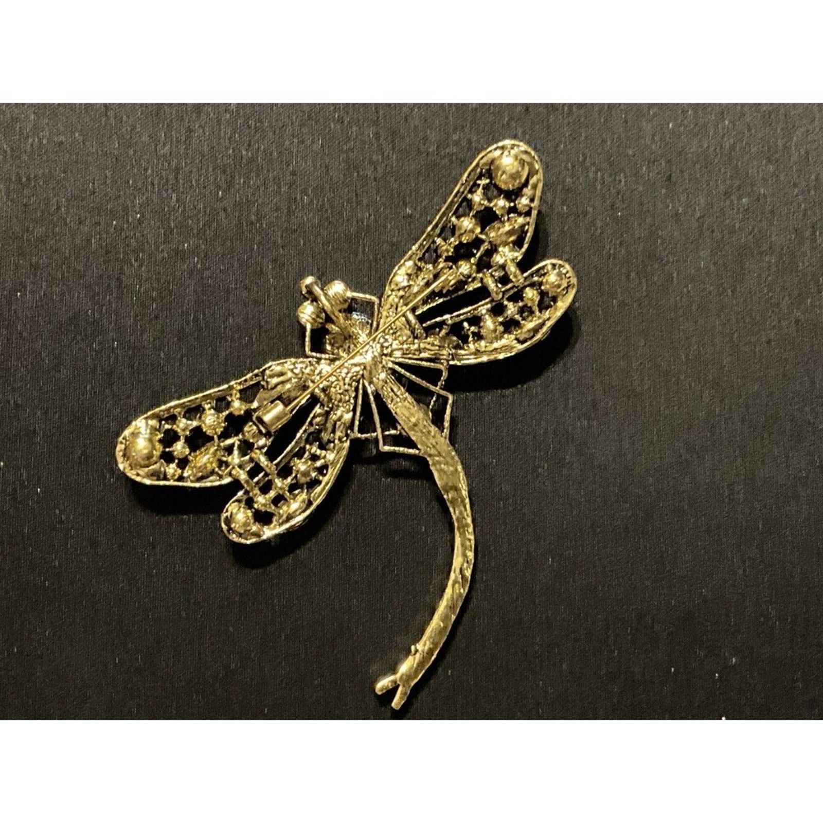 Other Contemporary Large Rhinestone Dragon Fly C Clamp Brooch Size ONE SIZE - 4 Thumbnail