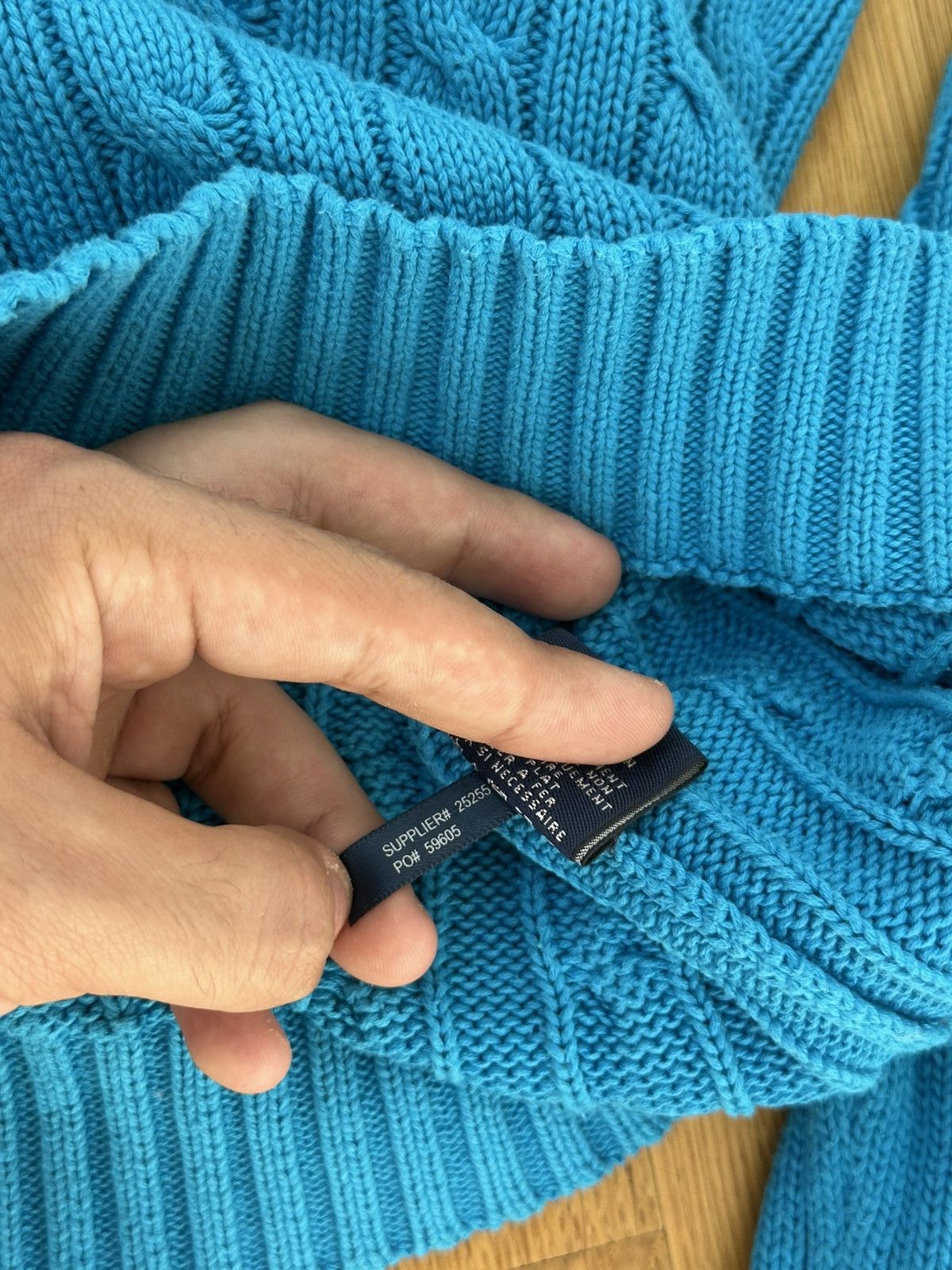 Polo Ralph Lauren Vintage Polo Ralph Lauren Cable Knit Sweater Logo Blue Size XL / US 12-14 / IT 48-50 - 13 Thumbnail