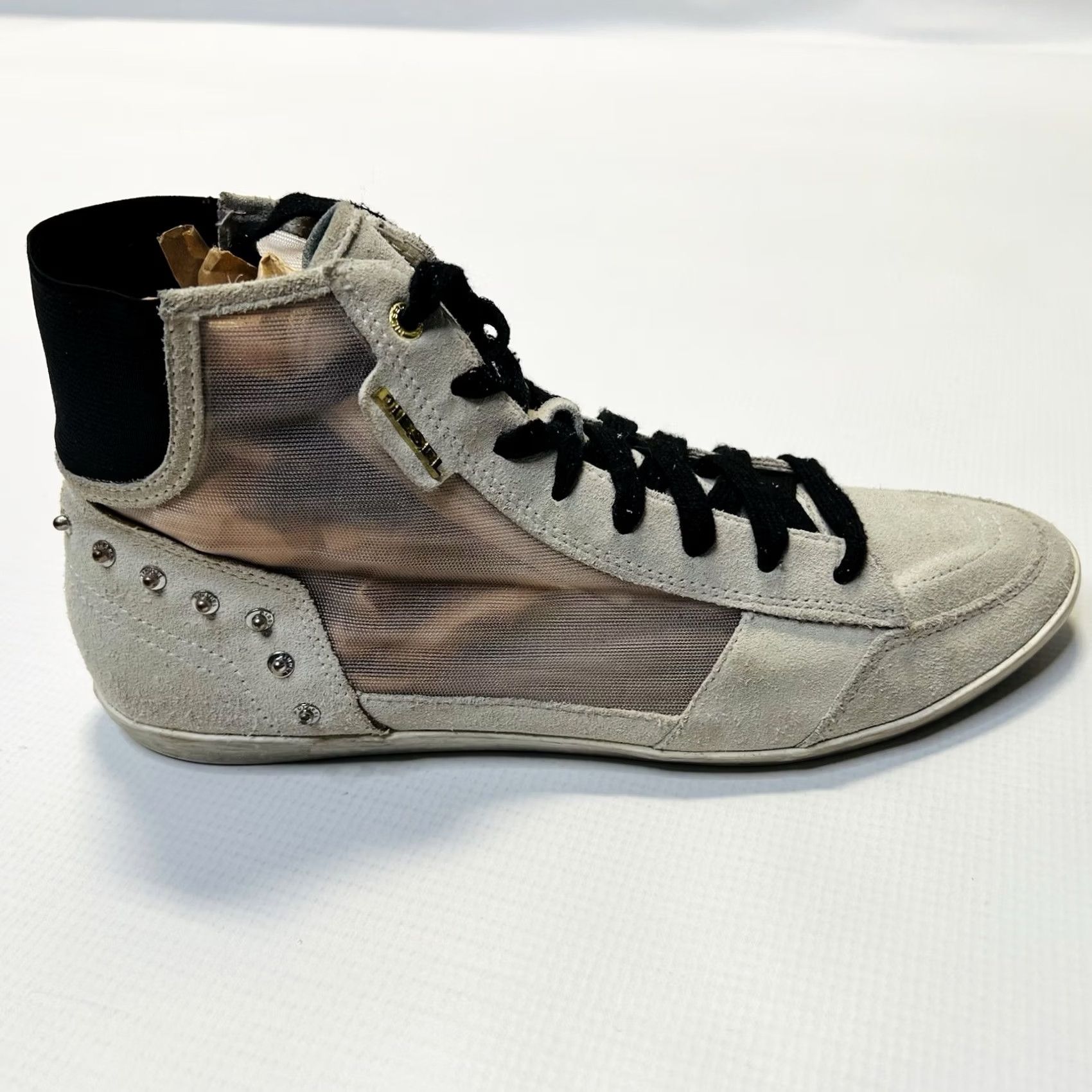 Diesel DIESEL Daily Kick Sneakers Women's High Top Black Cow Leather Rivets Logo Vintage EU 39 Top Trainers Size M / US 6-8 / IT 42-44 - 5 Thumbnail