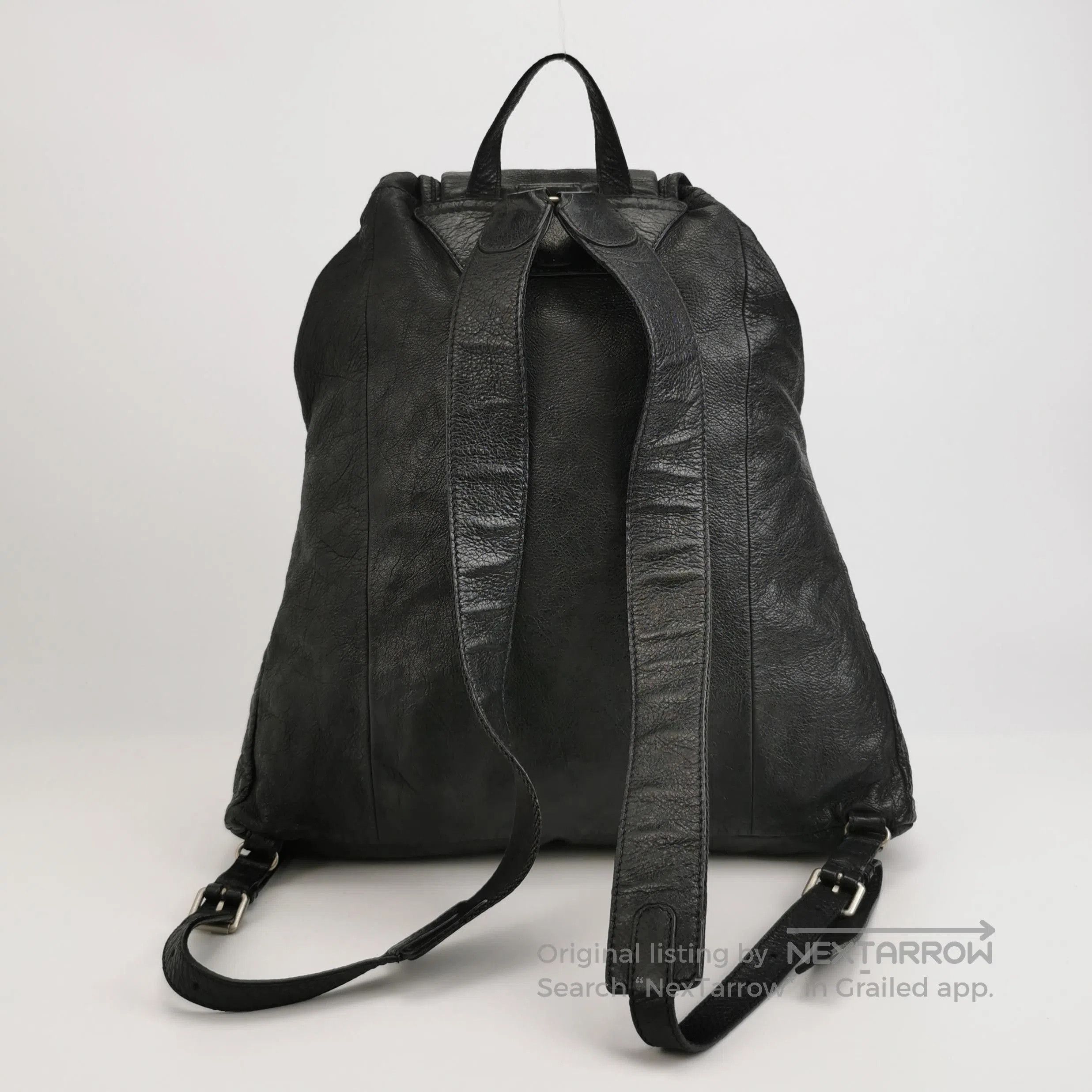Balenciaga Balenciaga Black Leather Flap Backpack. Size ONE SIZE - 3 Thumbnail