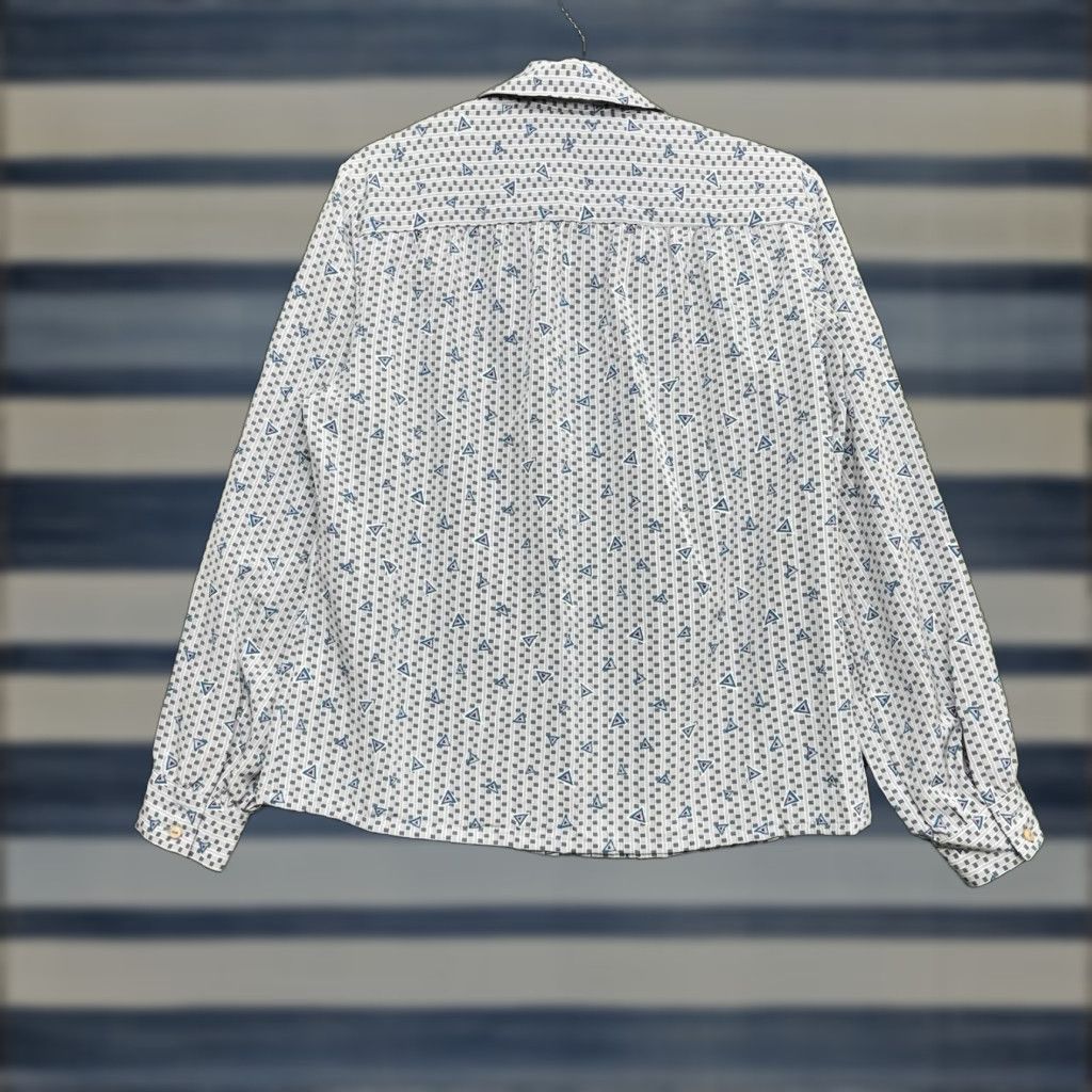 Pendleton VINTAGE Pendleton Shirt Womens 12 Blue Geometric 80s Classic Button Up Blouse Modest Size XL / US 12-14 / IT 48-50 - 1 Thumbnail
