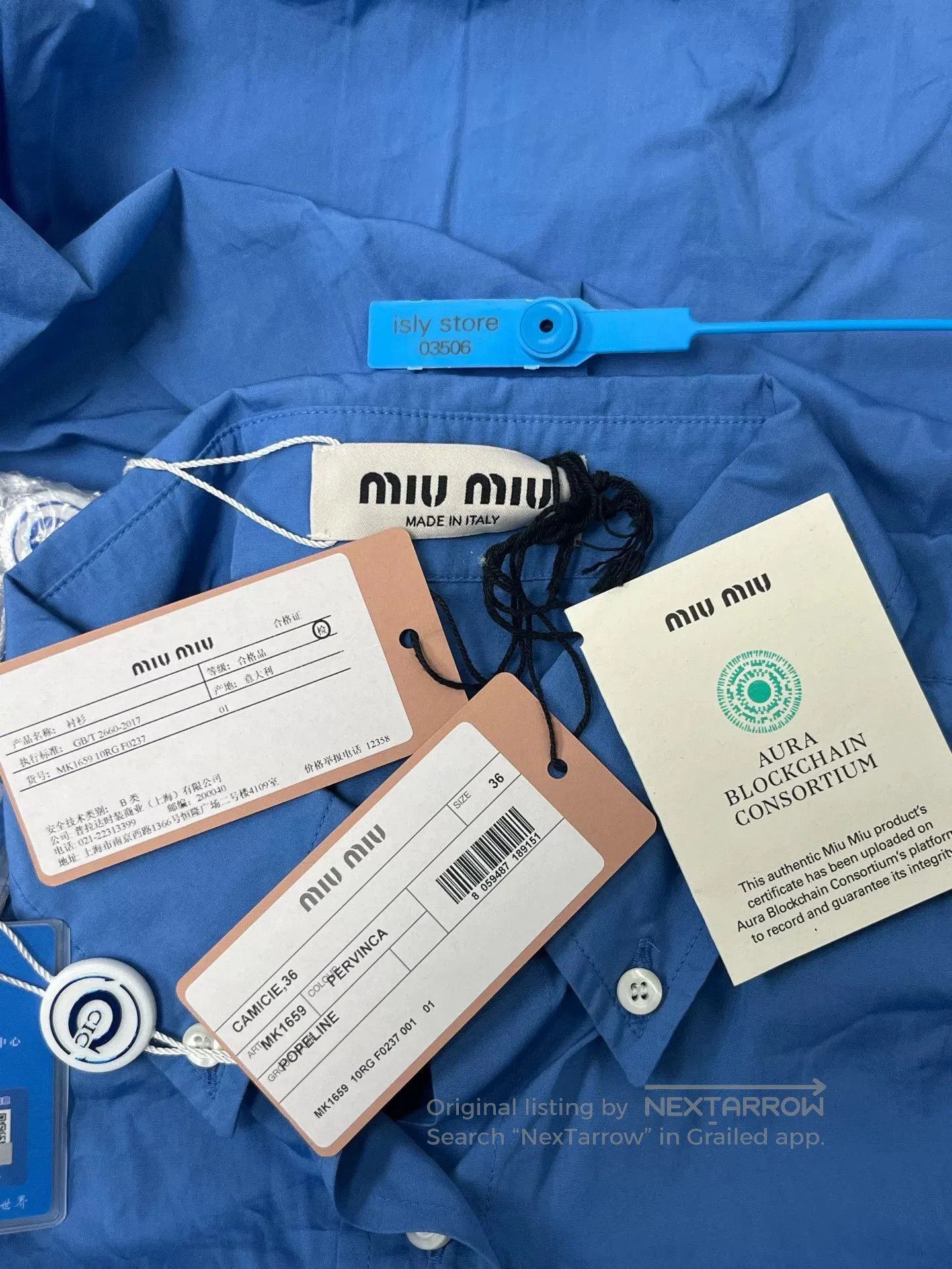 Miu Miu MIU MIU Solid Logo Single-Breasted Sun Protection Shirt. Size XS / US 0-2 / IT 36-38 - 5 Thumbnail