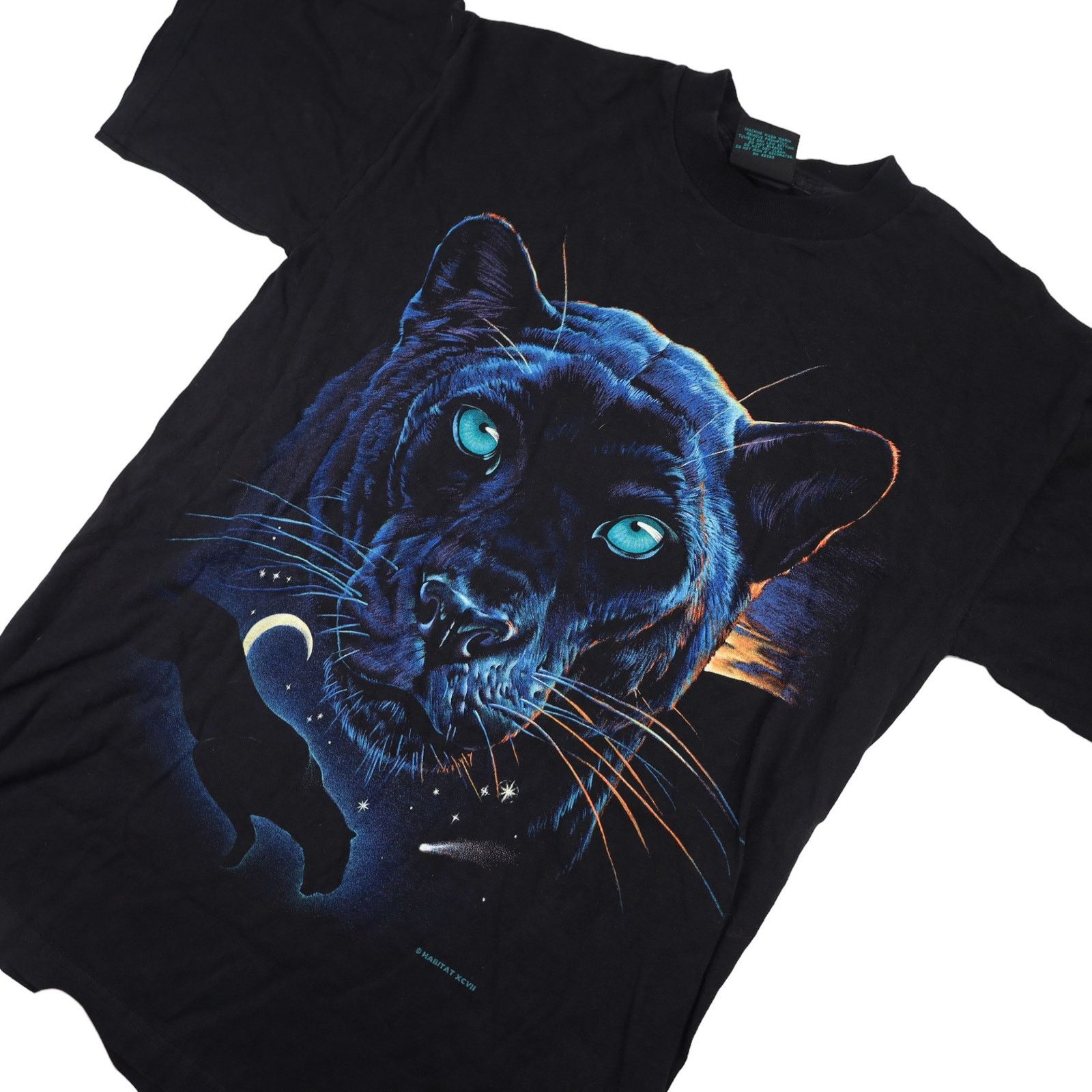 Vintage Vintage Habitat Black Jaguar Night Scene Graphic T Shirt Size US M / EU 48-50 / 2 - 2 Thumbnail