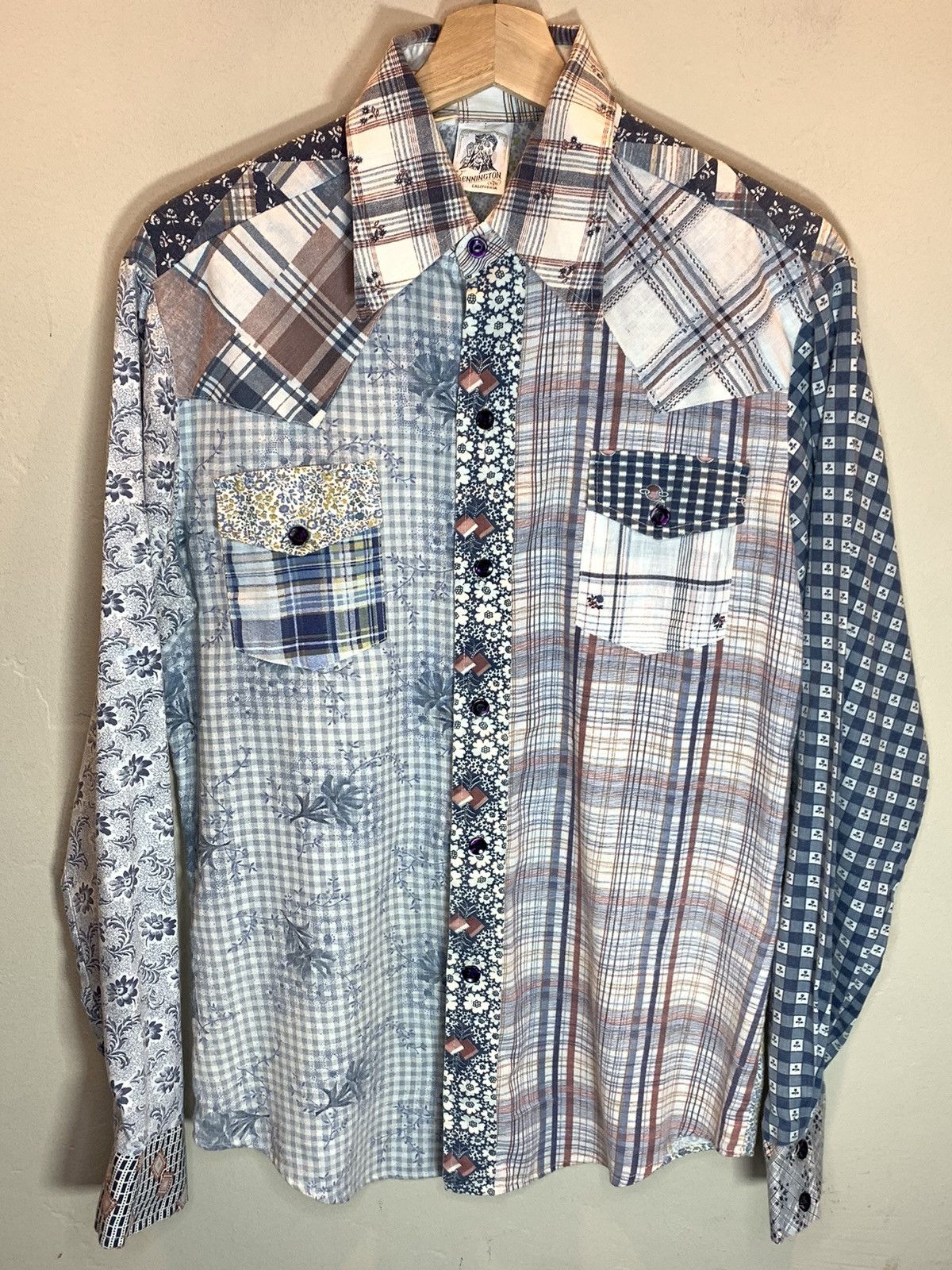 Kennington Ltd. RARE* Vintage 70’s Kennington Patchwork Western Button Shirt Size US M / EU 48-50 / 2 - 1 Thumbnail