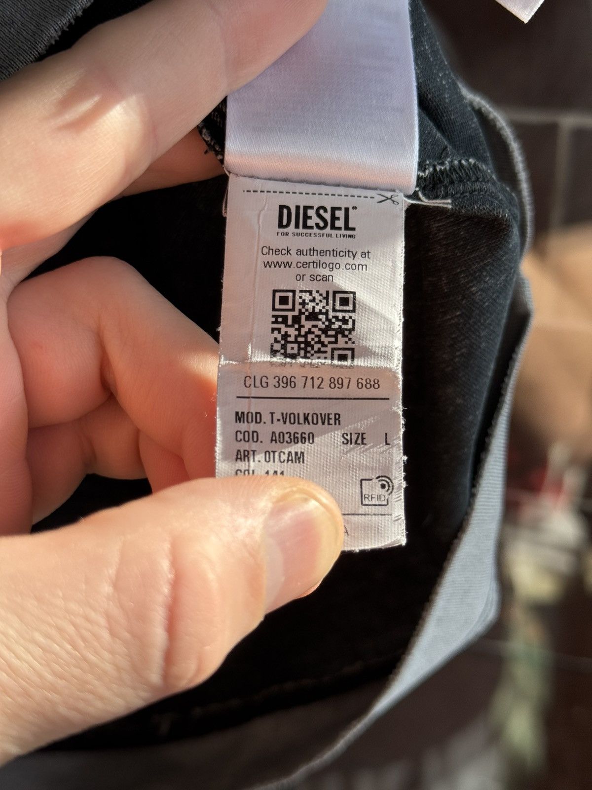 Diesel Diesel Boxy Fit Gray Tshirt D Logo Size US L / EU 52-54 / 3 - 10 Thumbnail